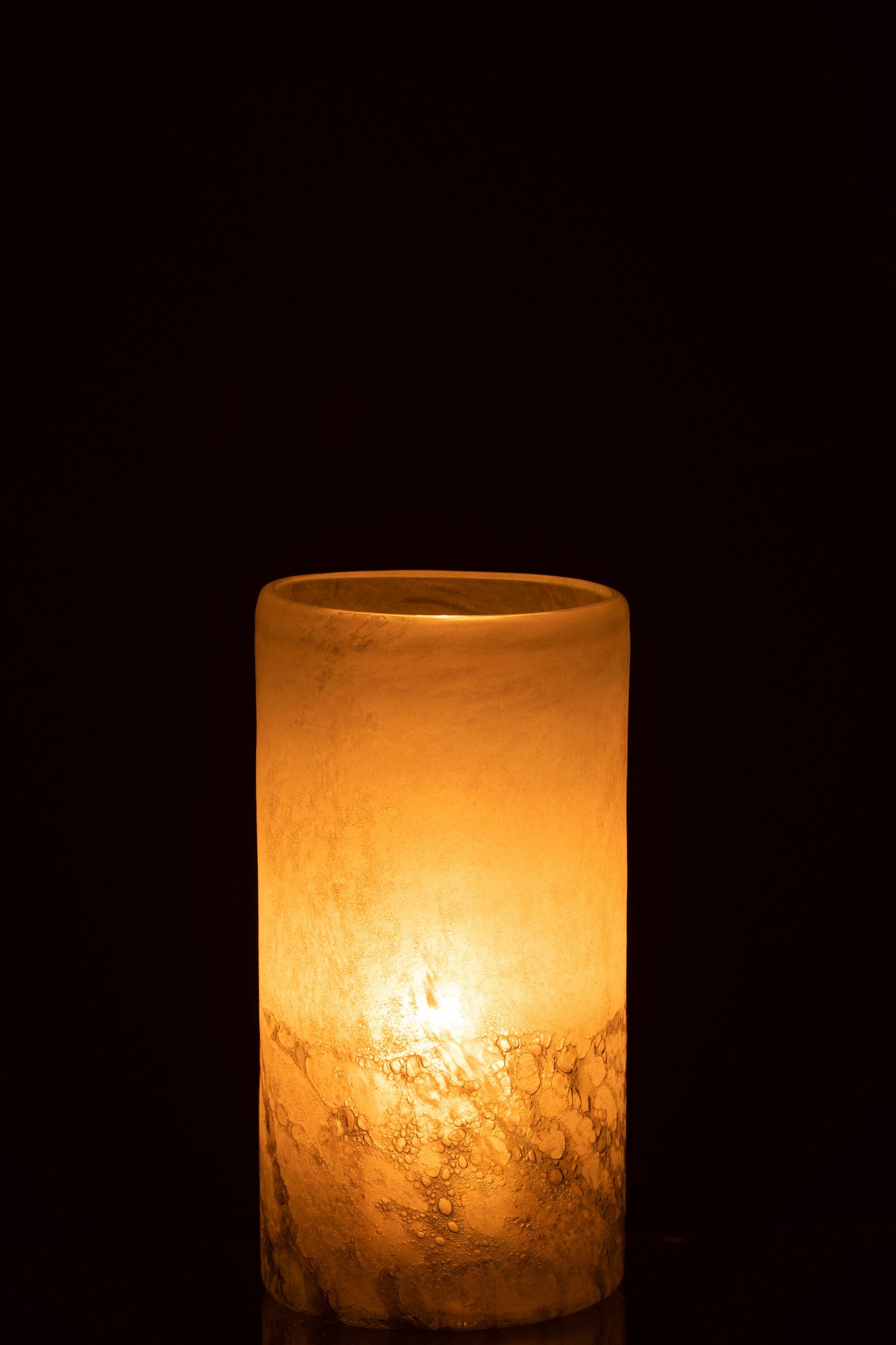 Vase Scavo Cylinder Glass Grey Small