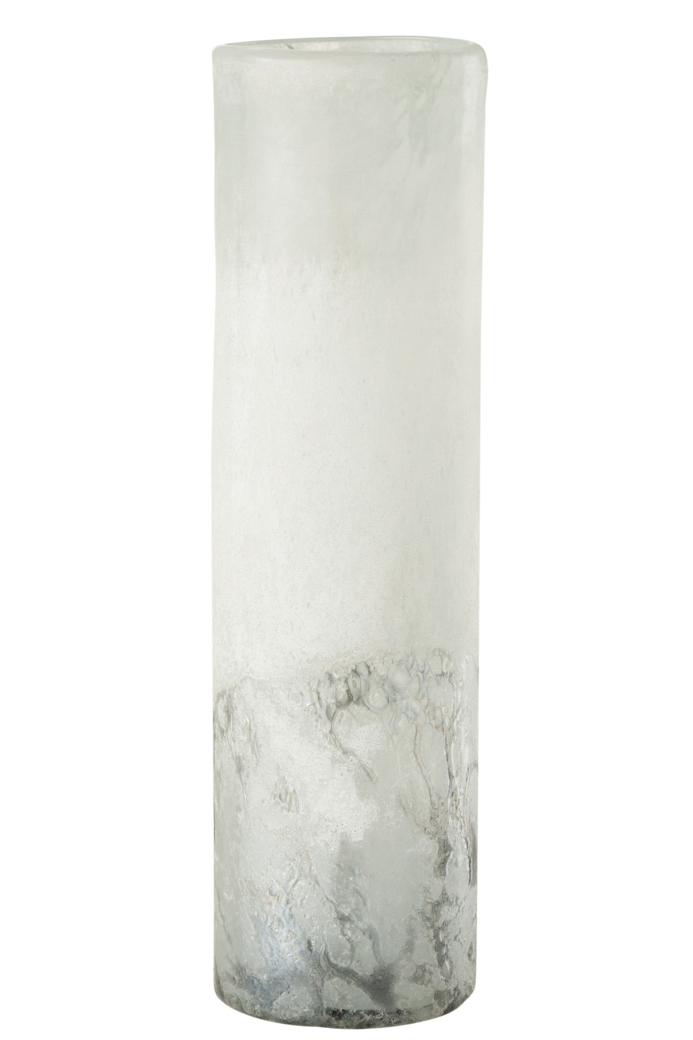 Vase Scavo Cylinder Glass Grey Large