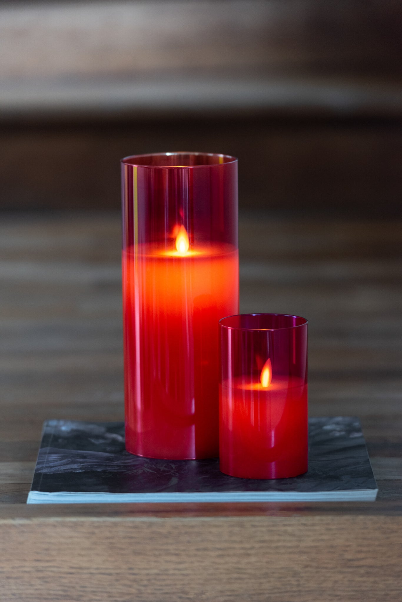 LED-Lampe Shining Glass Red Small