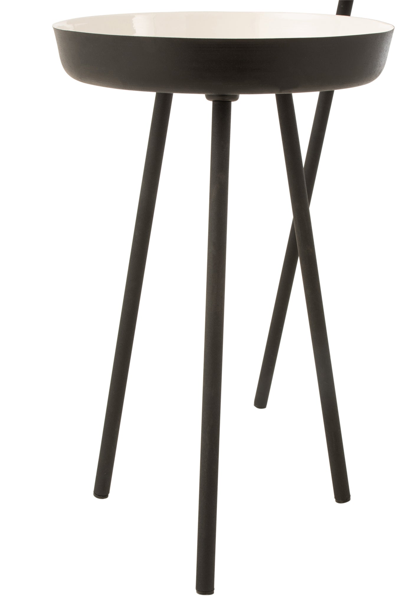 Set Of 3 Sidetables Metal Black/White