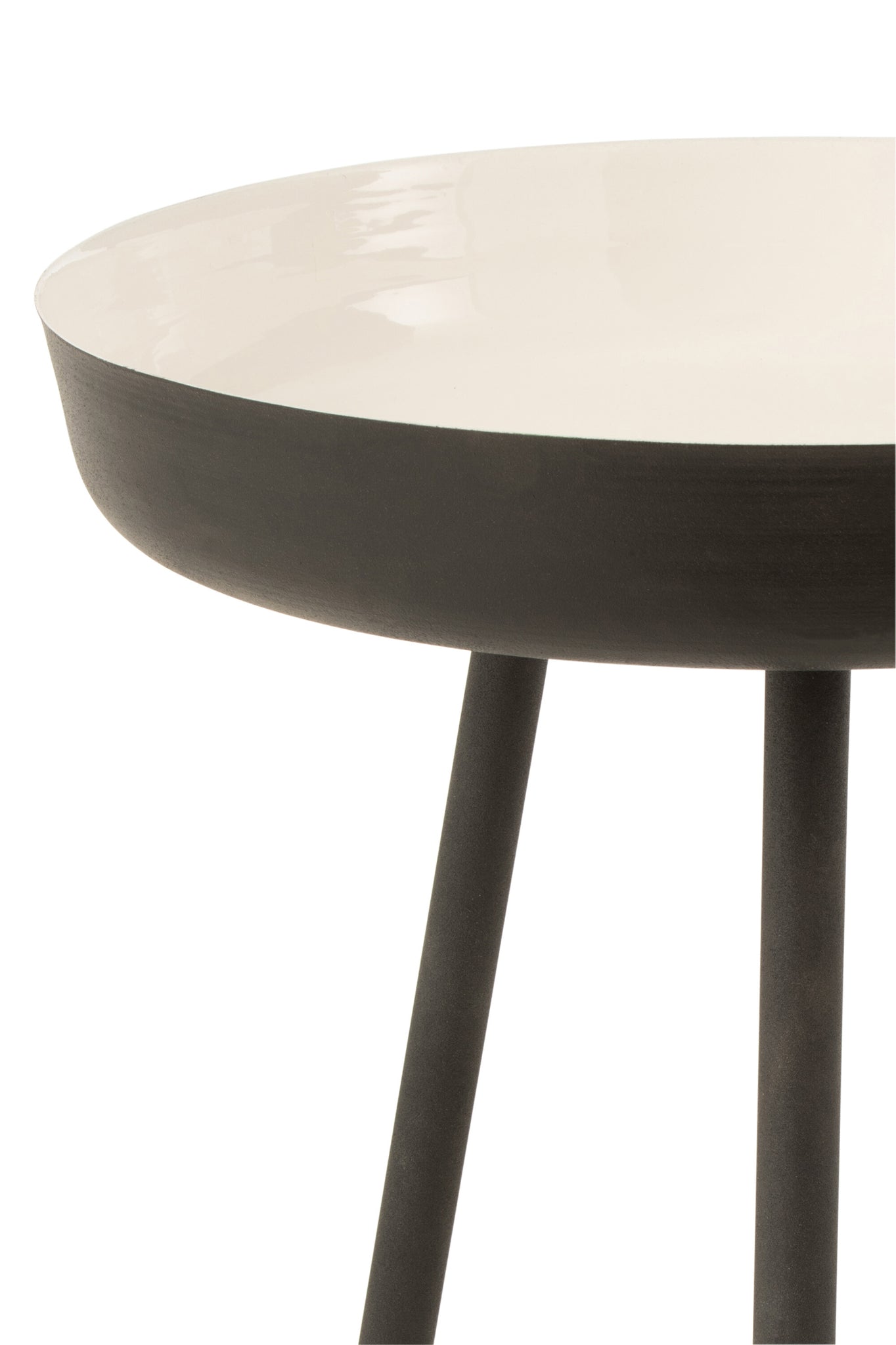 Set Of 3 Sidetables Metal Black/White