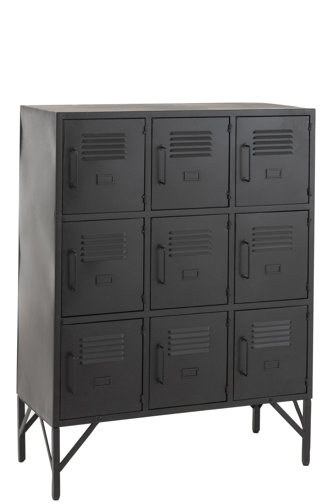 Spind 9 Türen – Metall, schwarz, 86x41x114 cm