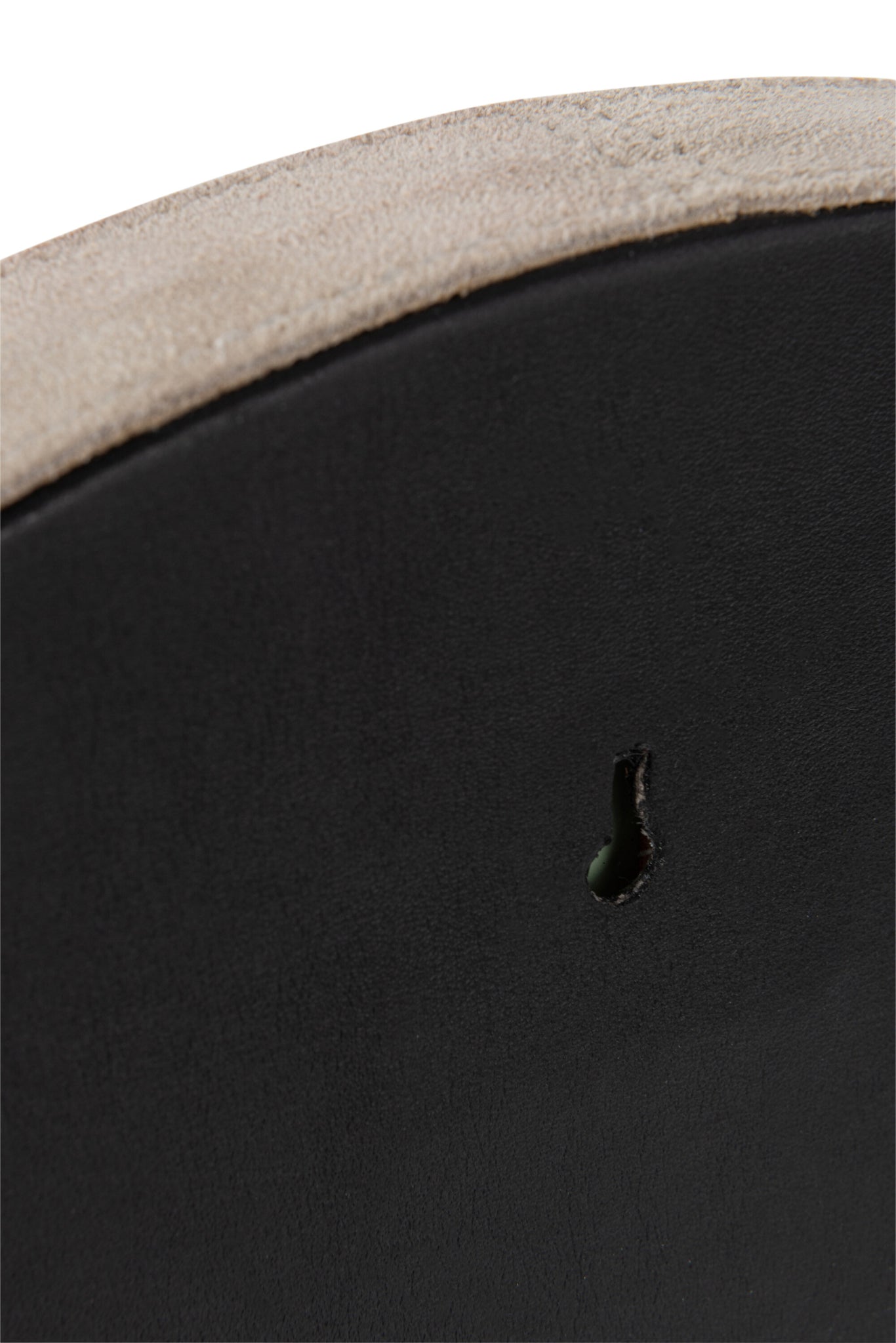 Mirror Round Leather Beige Small