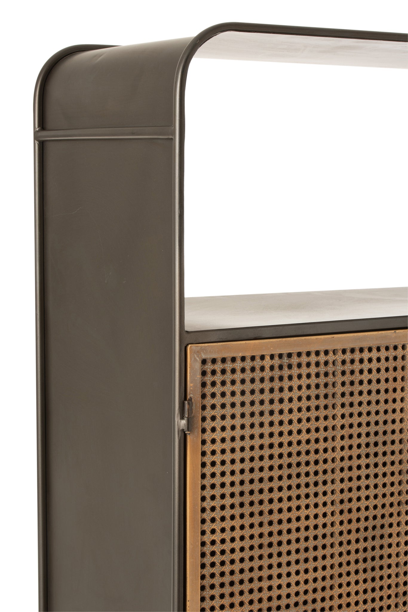 Closet High 3 Drawers Metal/Wood Black/Natural