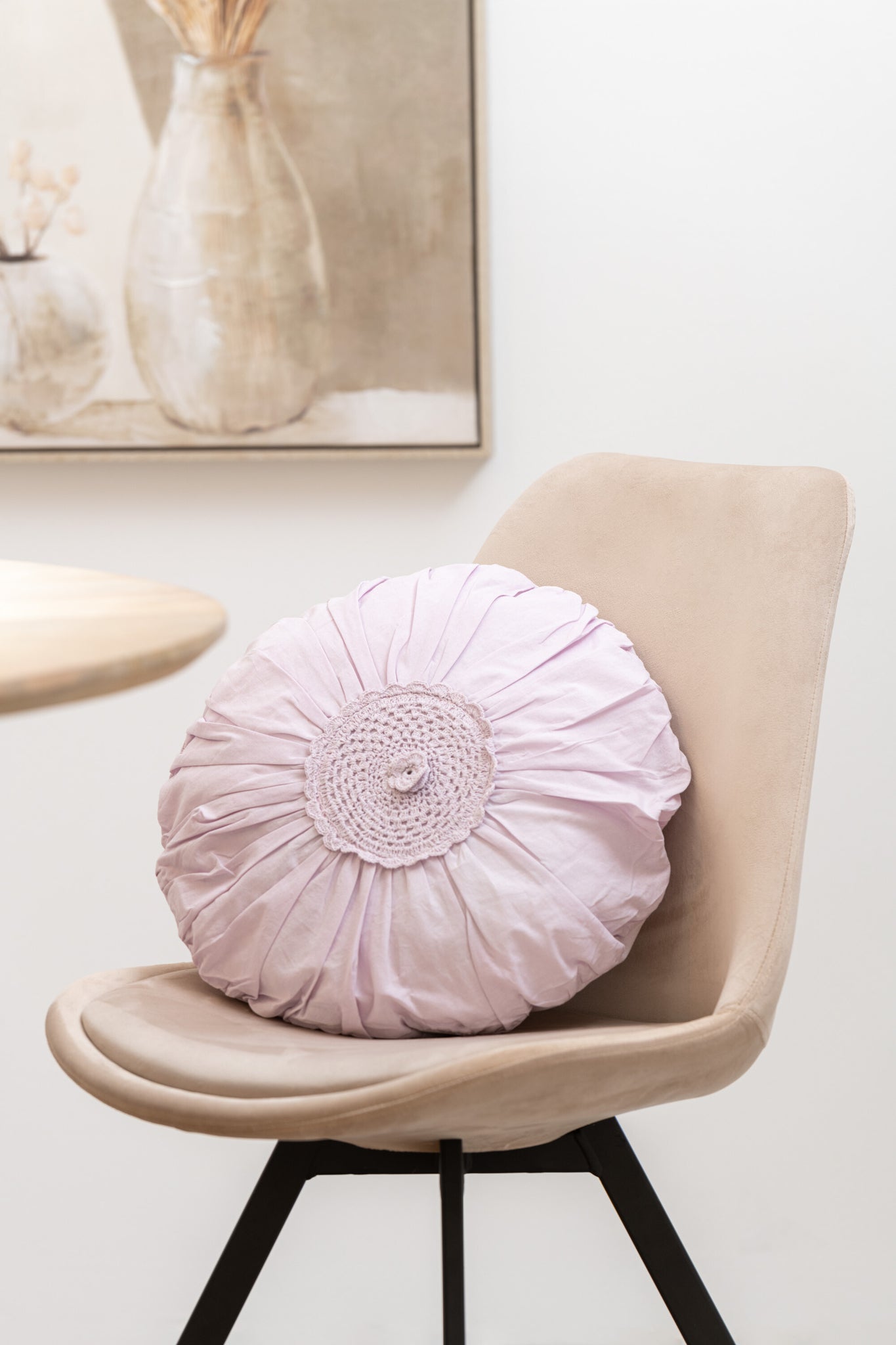 Chair Helene Metal/Textile Beige