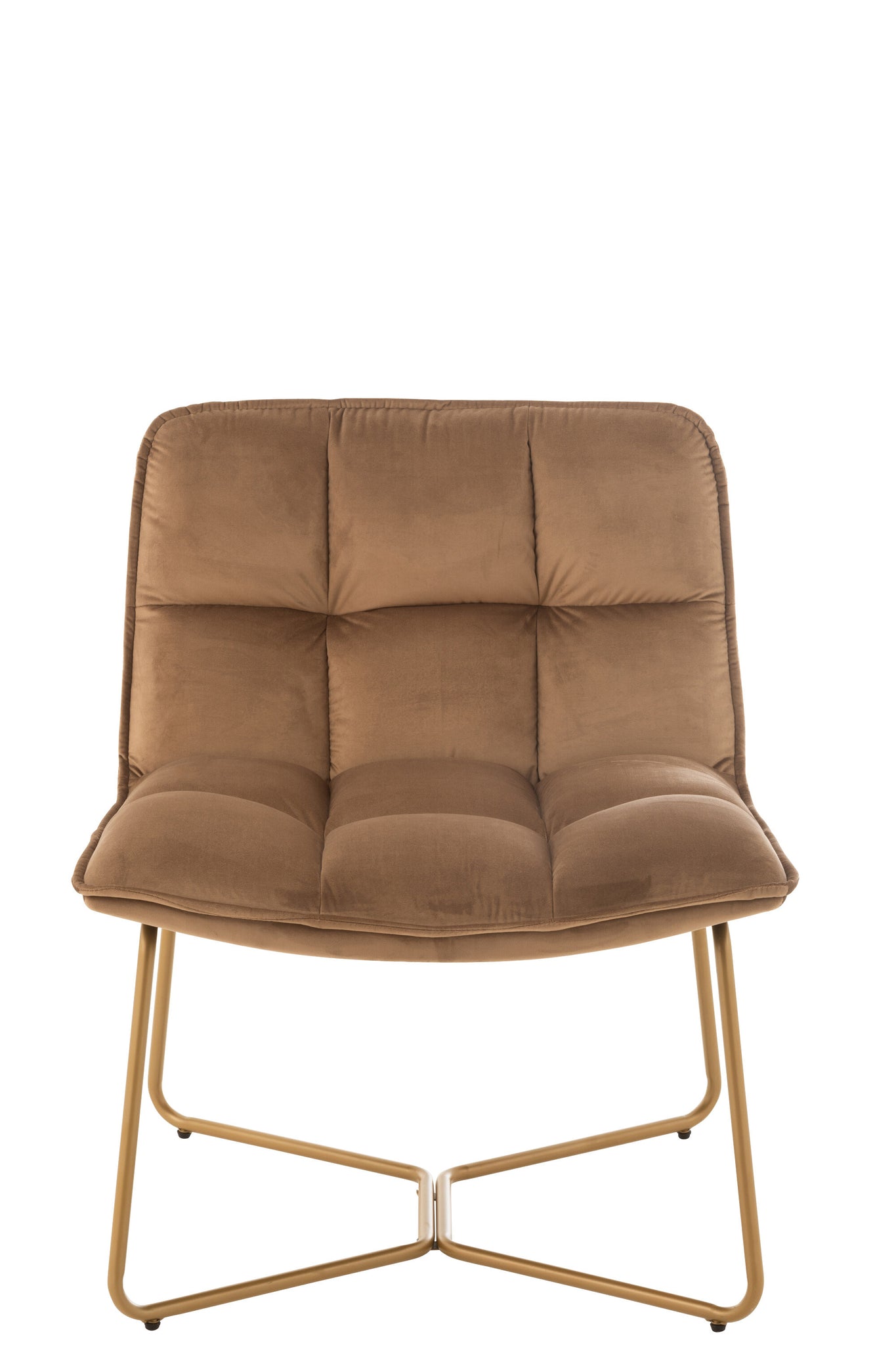 Lounge Chair Lisa Metal/Textile Brown