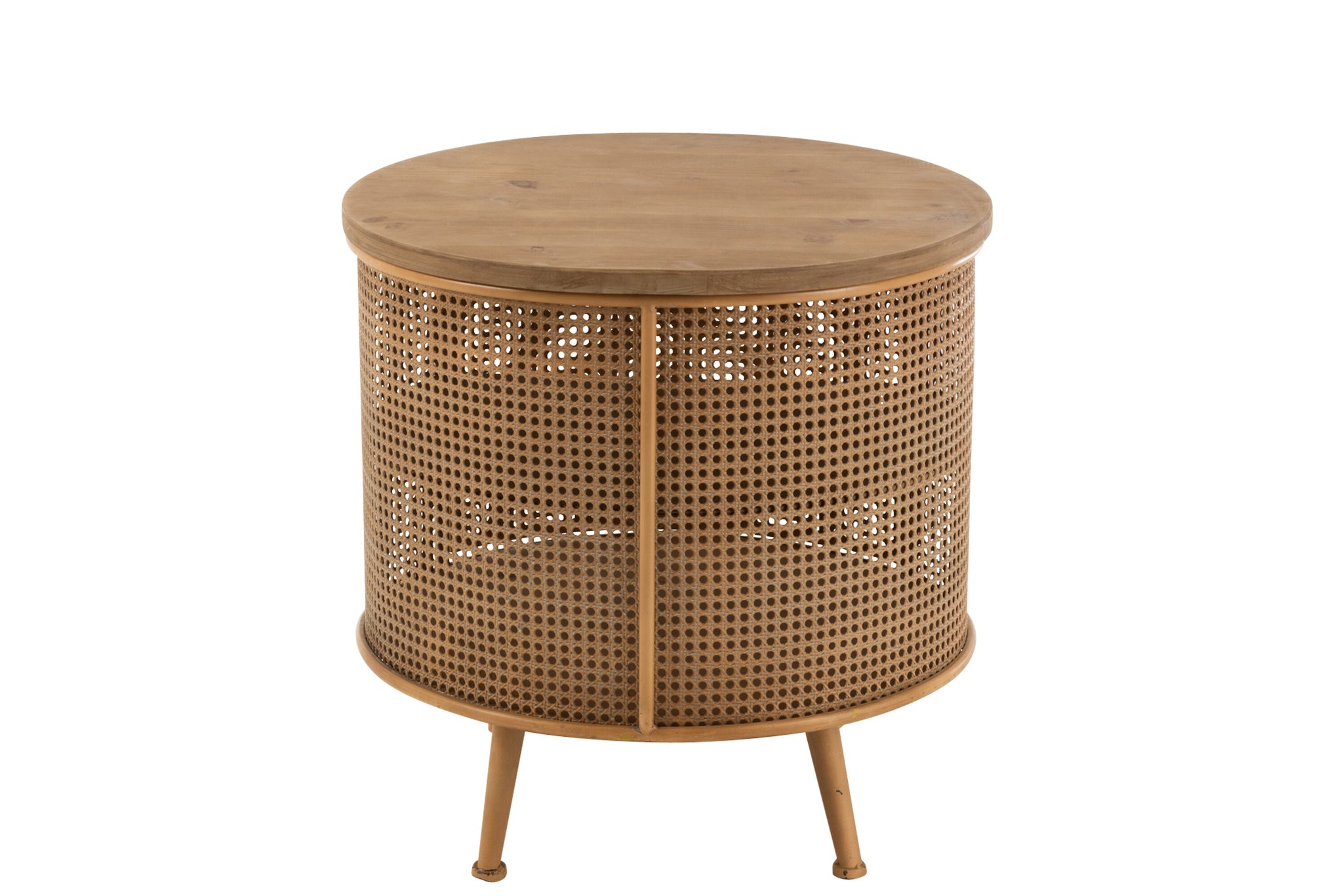 Closet Round Metal/Wood Brown