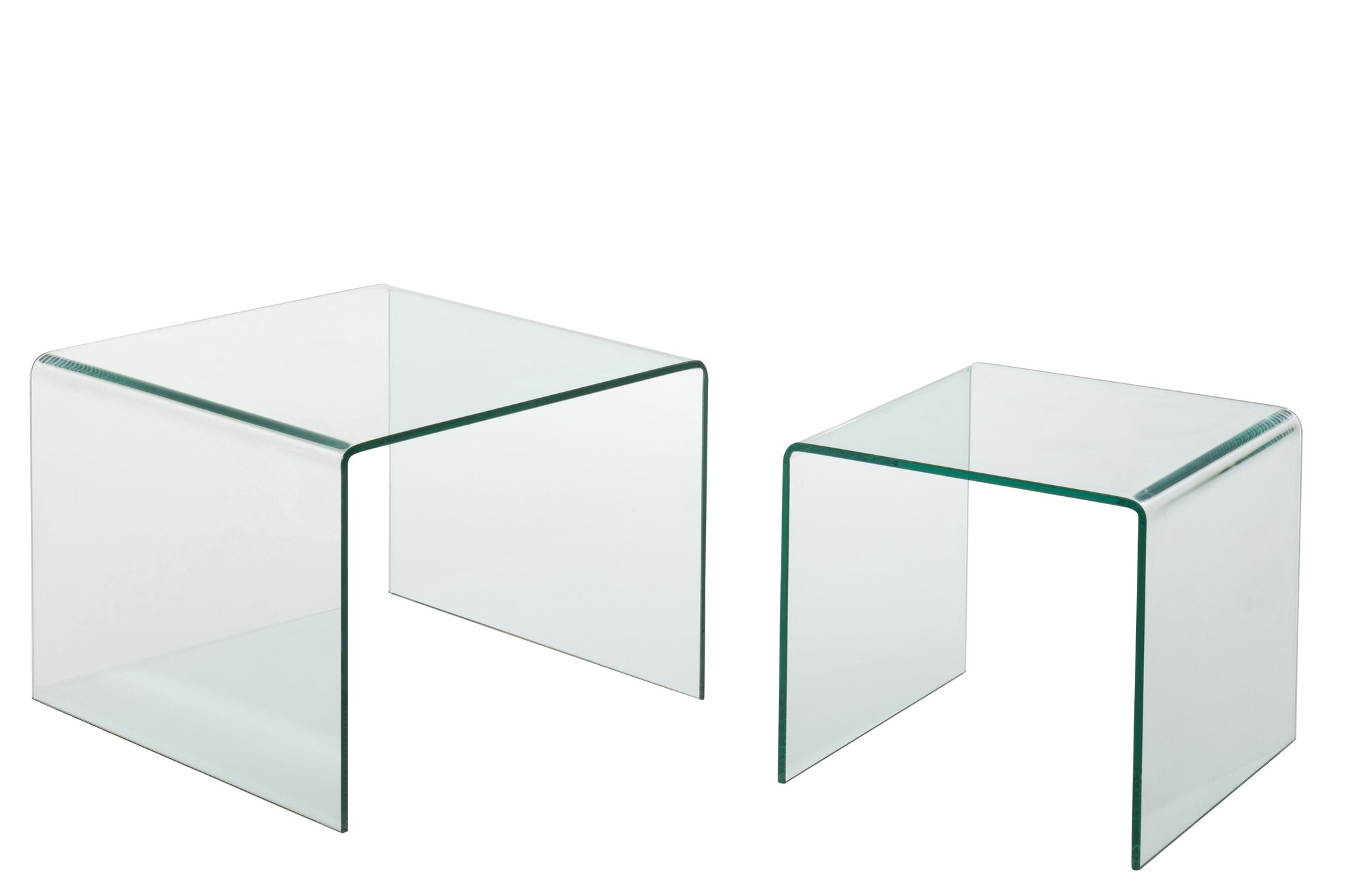 Set Van 2 Sidetable Glass Transparant