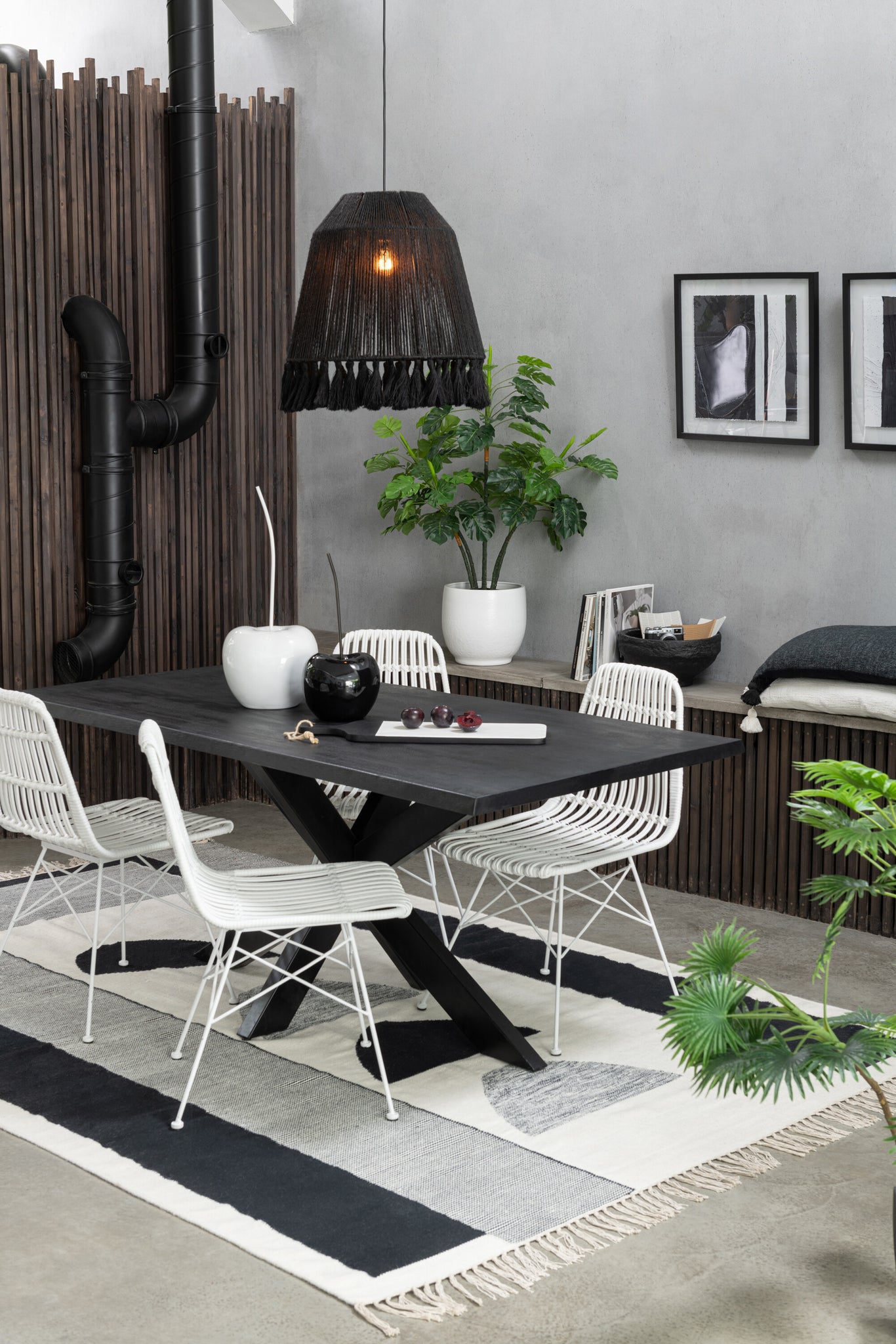 Chair Rachel Outdoors Met/Rattan White