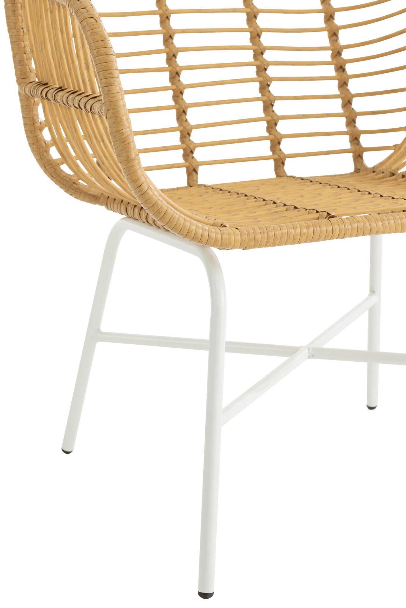 Chair Rachelle Outdoors Met/Rattan Natural/White