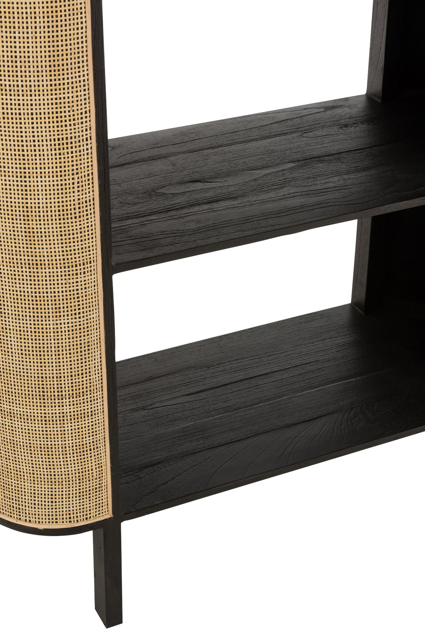 Rack Molly Exotic Wood/Rattan Black