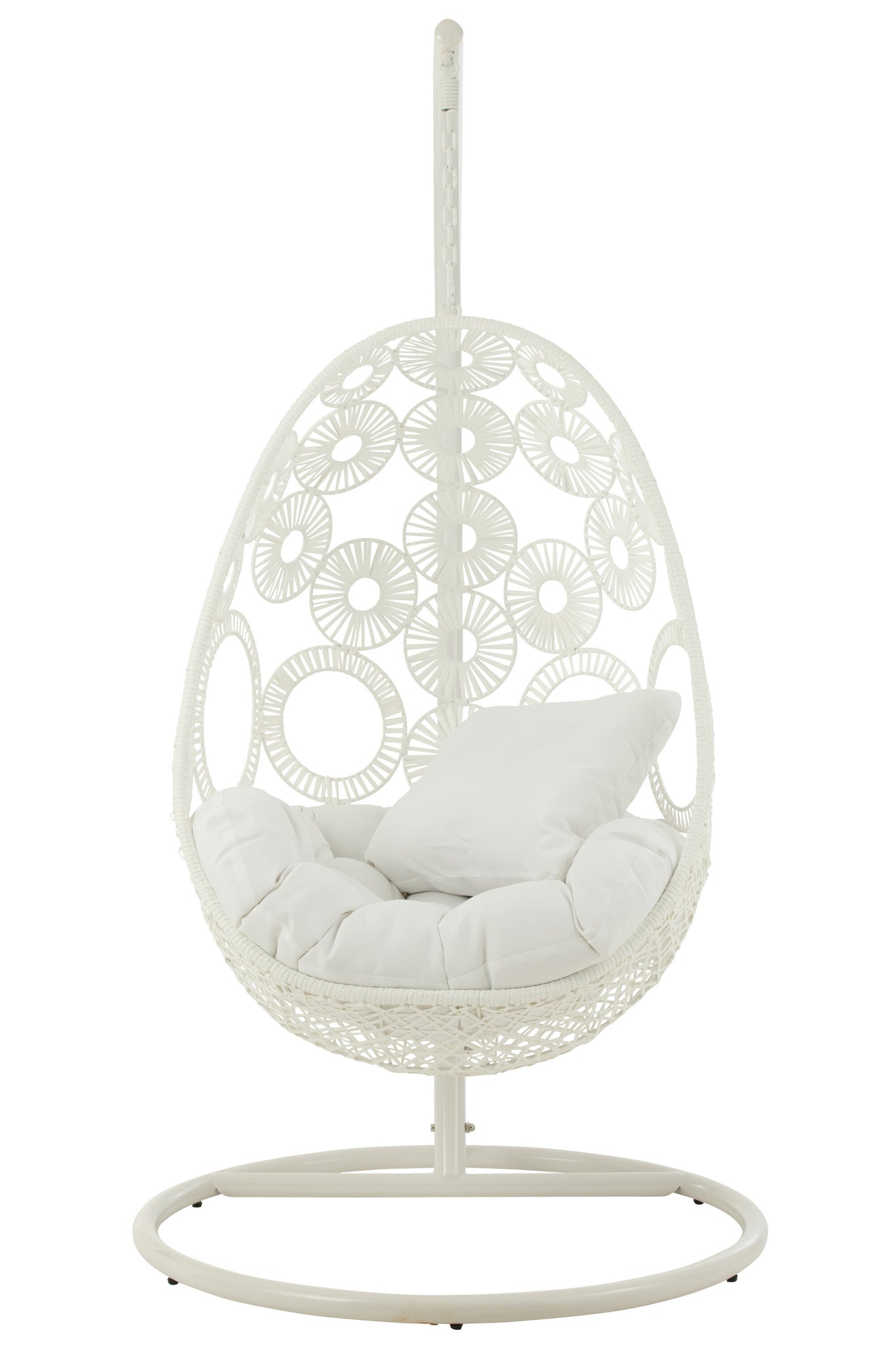 Hanging Chair+Cushions Bula Metal/Reed White