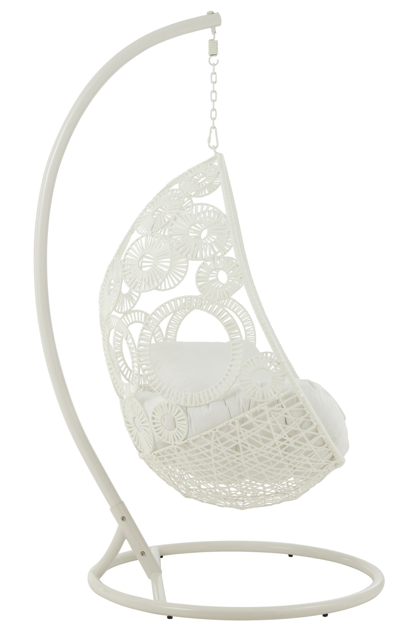 Hanging Chair+Cushions Bula Metal/Reed White