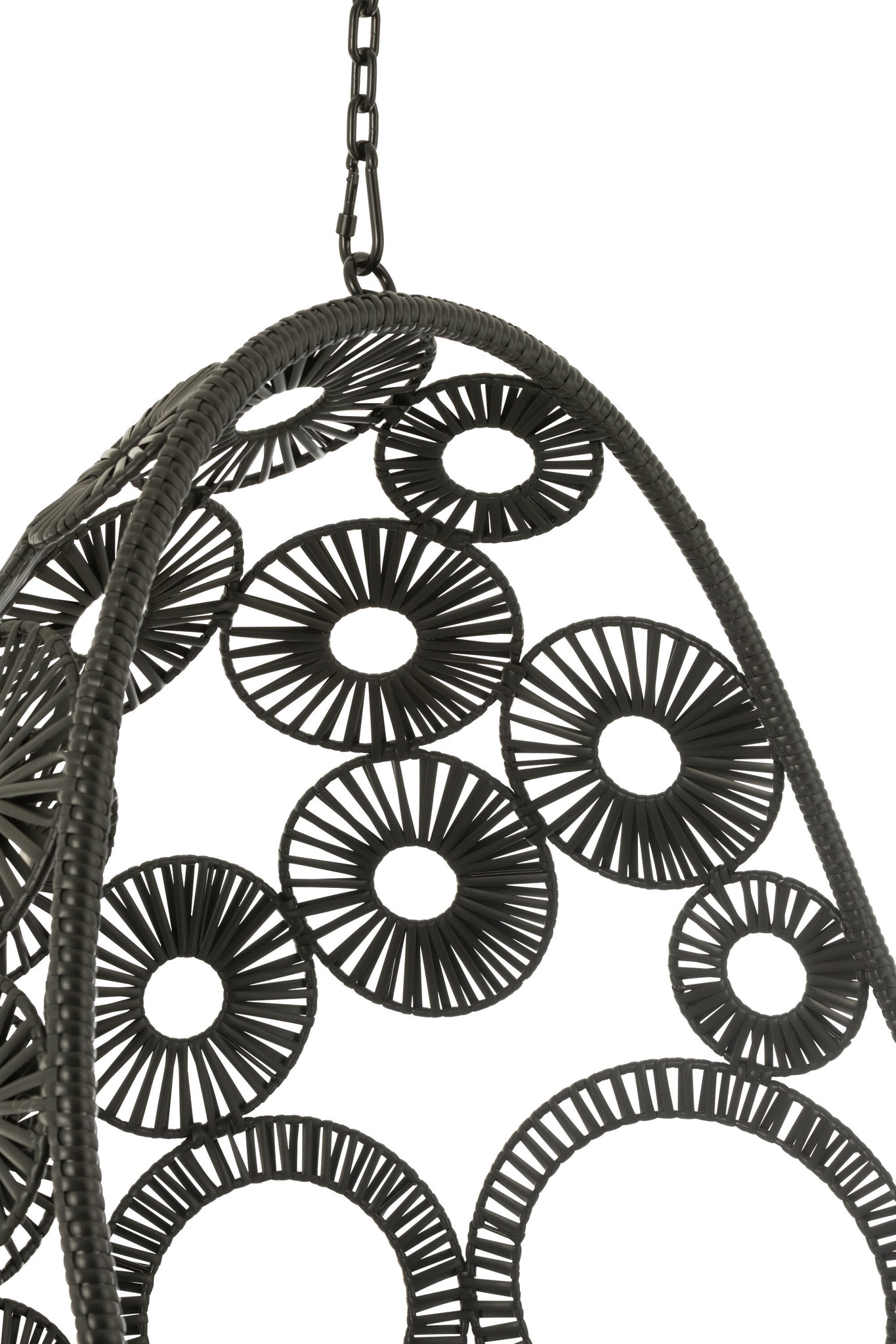 Hanging Chair+Cushions Bula Metal/Reed Black