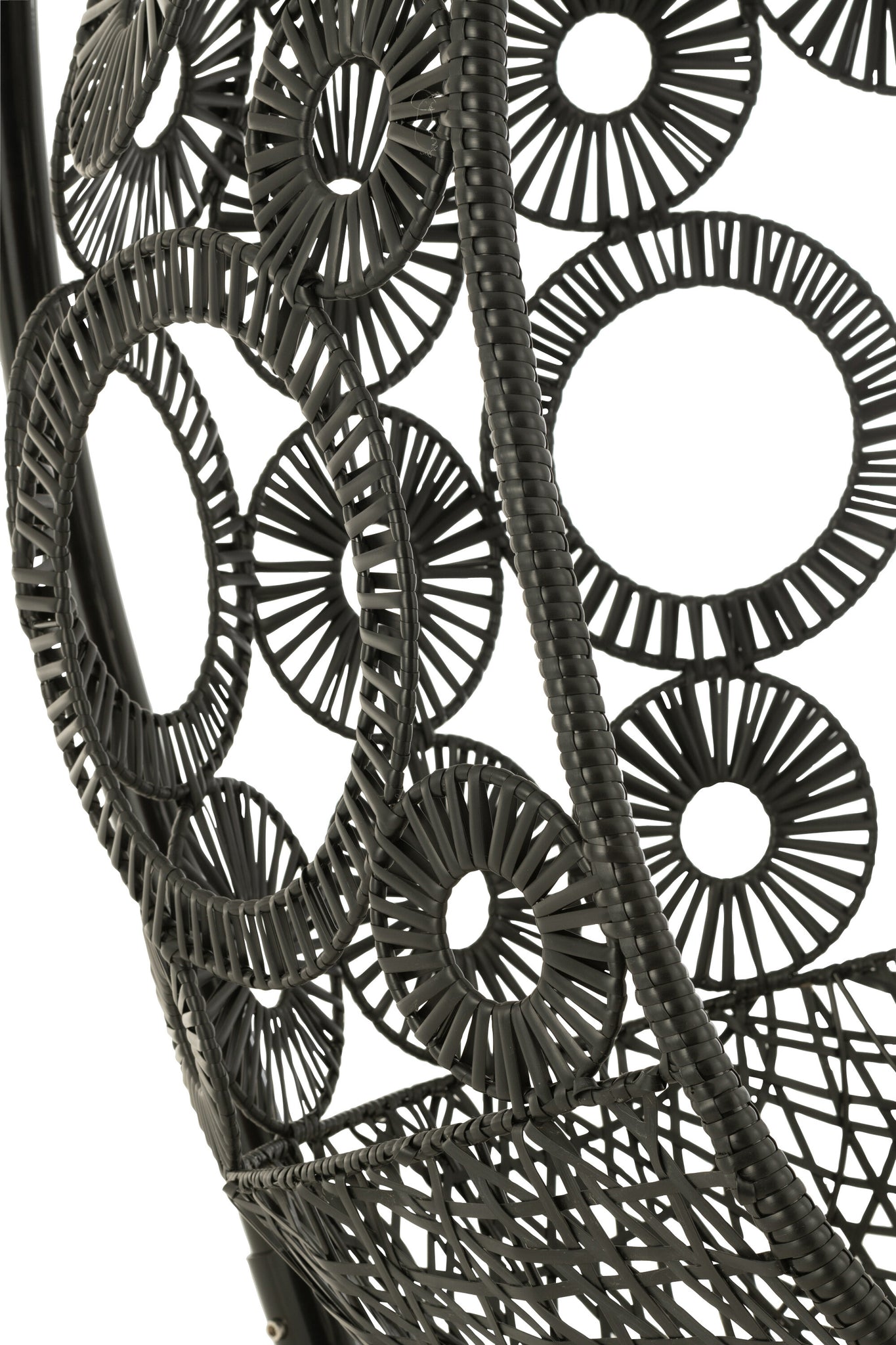 Hanging Chair+Cushions Bula Metal/Reed Black