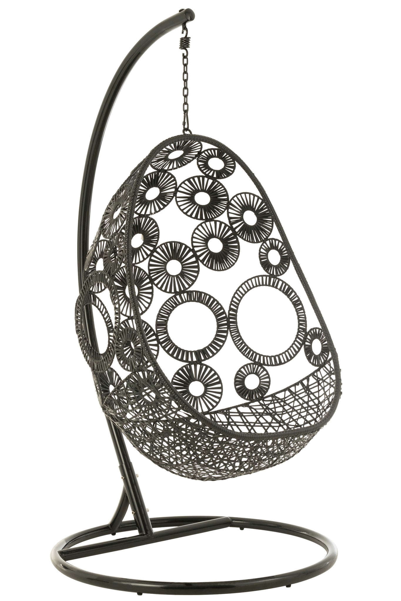 Hanging Chair+Cushions Bula Metal/Reed Black