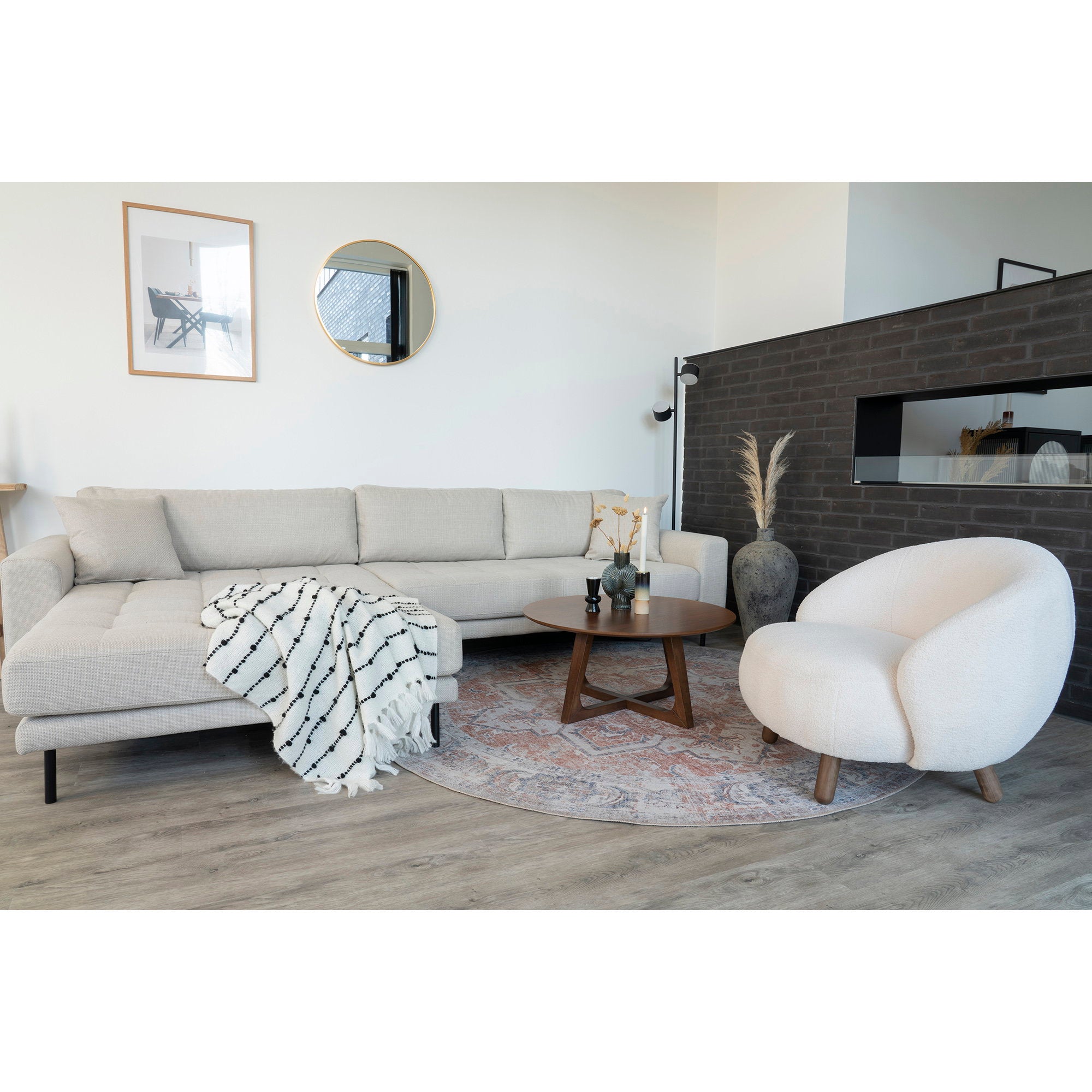 Hellerup Couchtisch – Nussbaumfurnier, ø75×36 cm