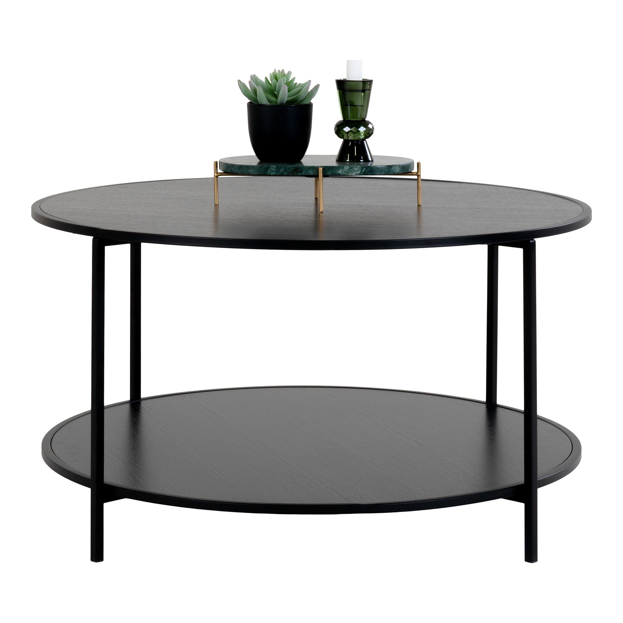 Coffee Table Black Round Ø80x45 cm | Steel Frame