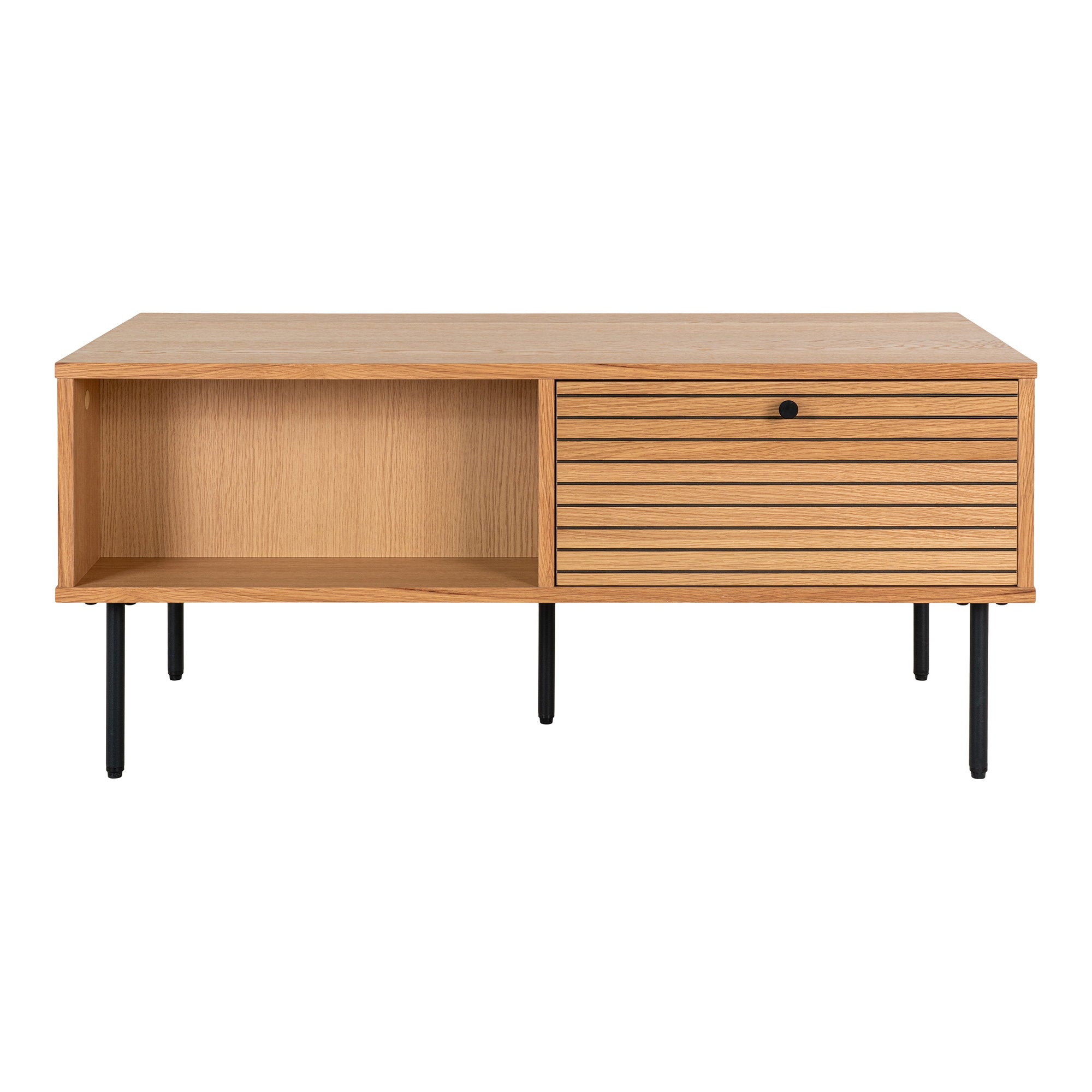 Kyoto Couchtisch – Eichenfurnier, natur, mit 2 Schubladen, 50×100×45 cm