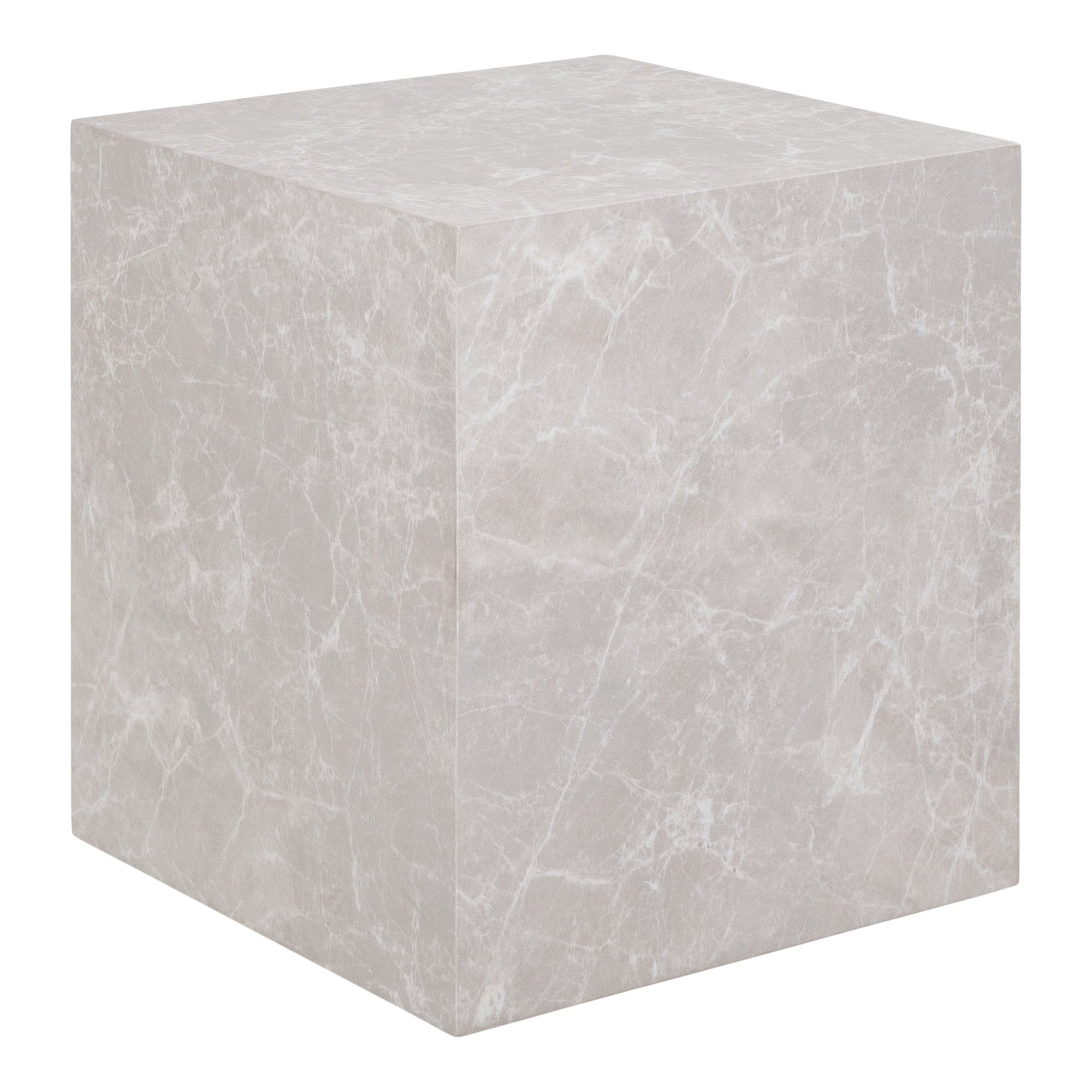 Prag Beistelltisch - Beistelltisch, Marmoroptik, beige 40x40x45 cm