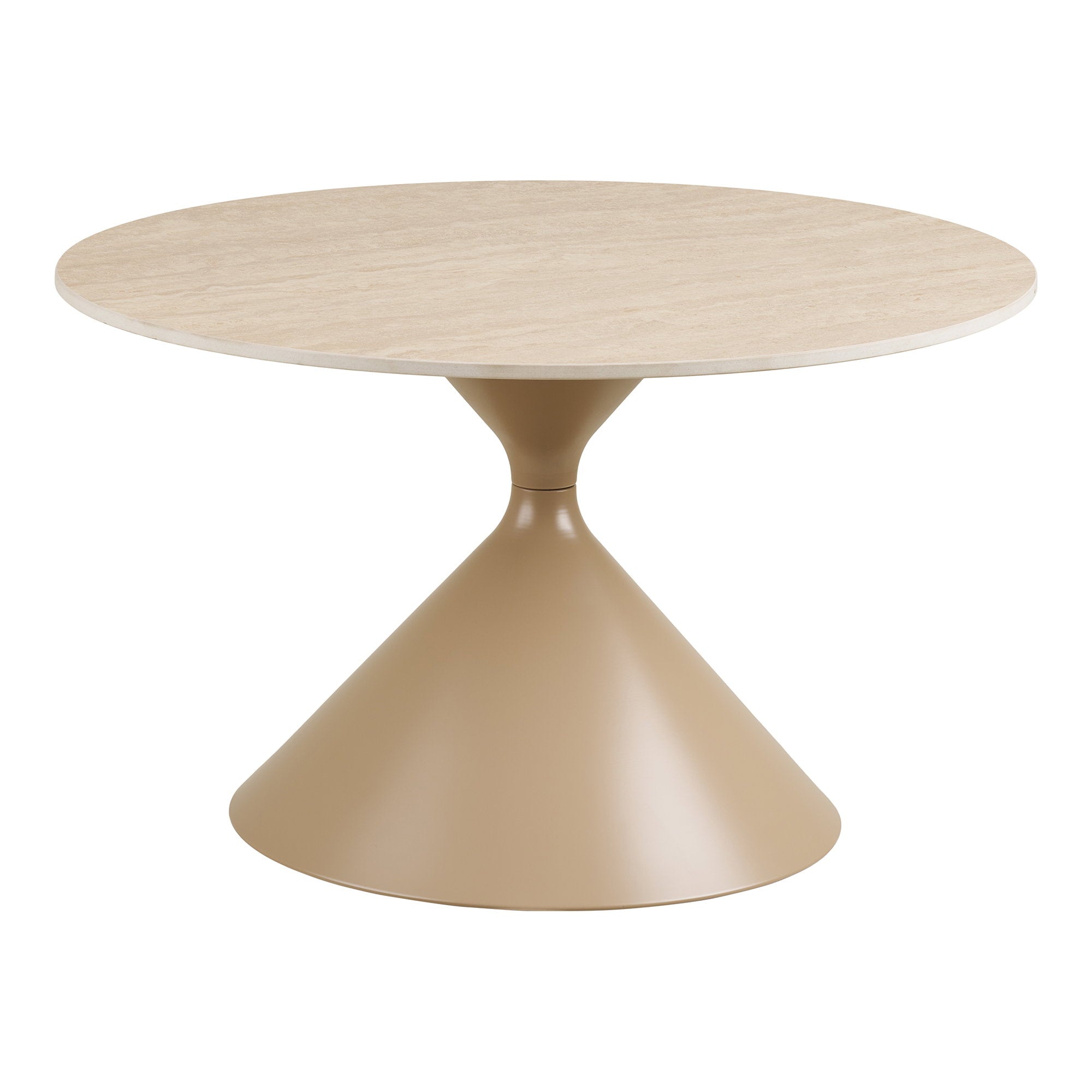 Annecy Coffee Table - Coffee table, ceramic table top/steel, travertine/sand ø70x41 cm