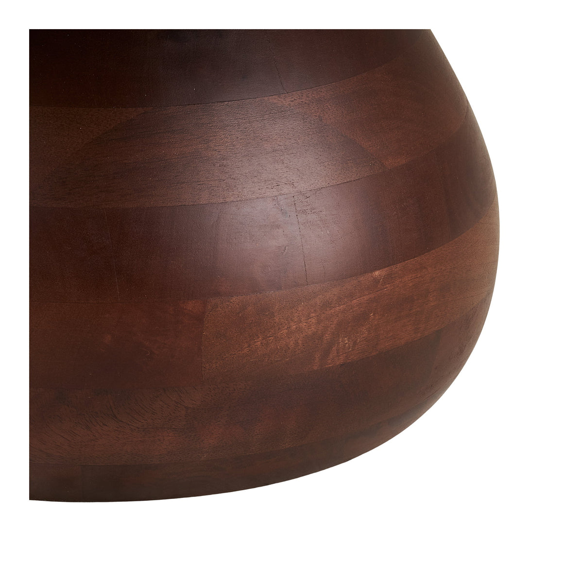 Salontafel Heide – mangohout en marmer, donkerbruin met wit, ø70x35 cm