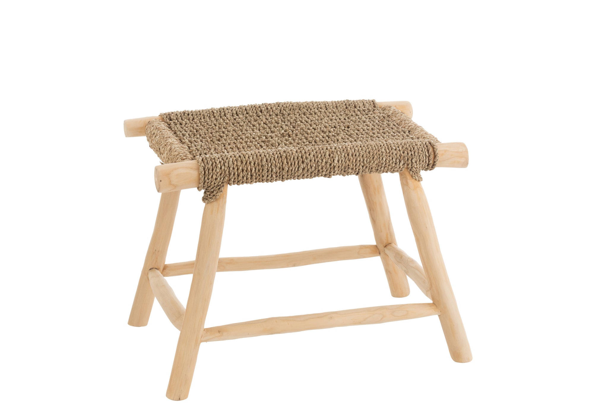 Stool Timo Grass/Teak Wood Natural Large