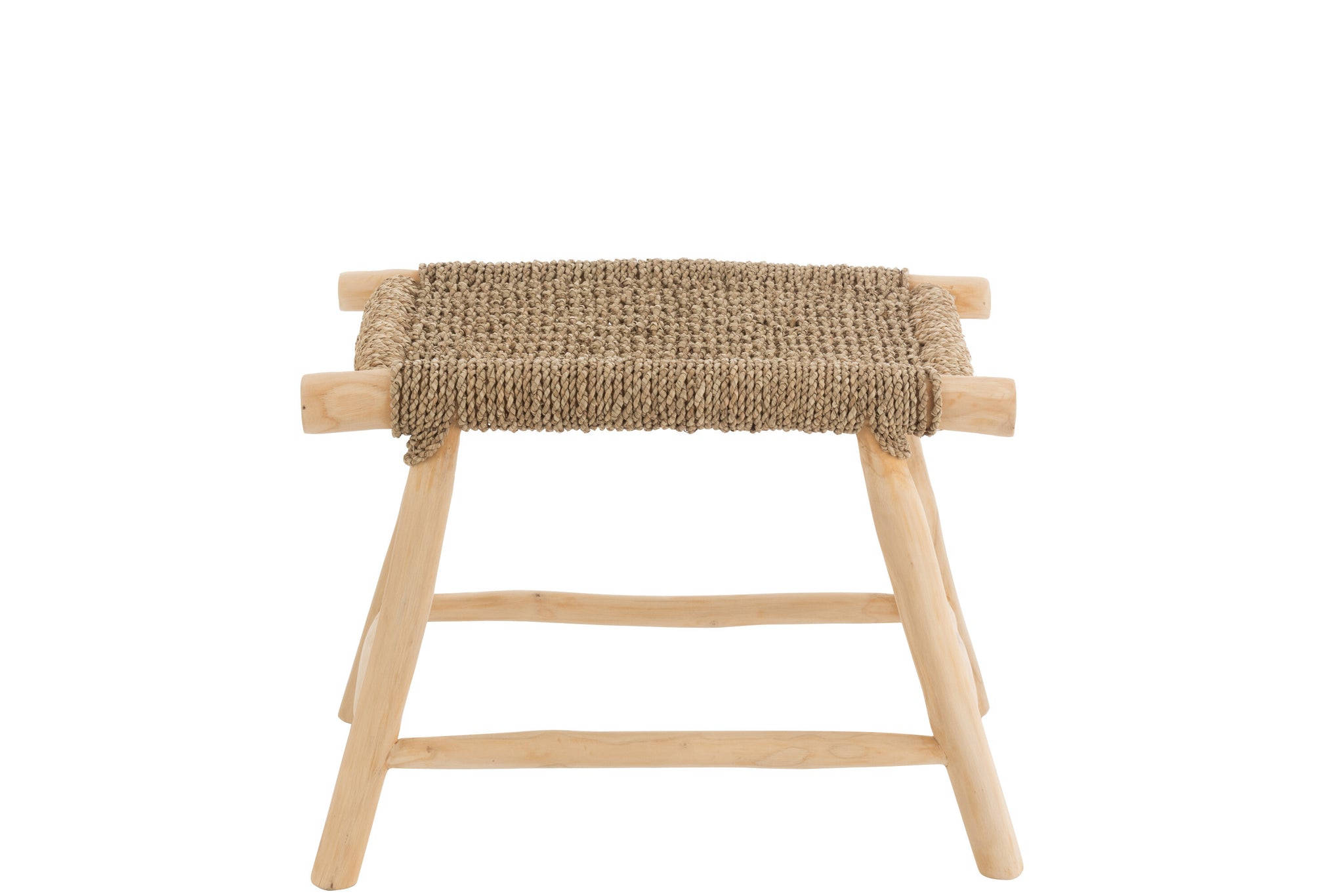 Stool Timo Grass/Teak Wood Natural Large