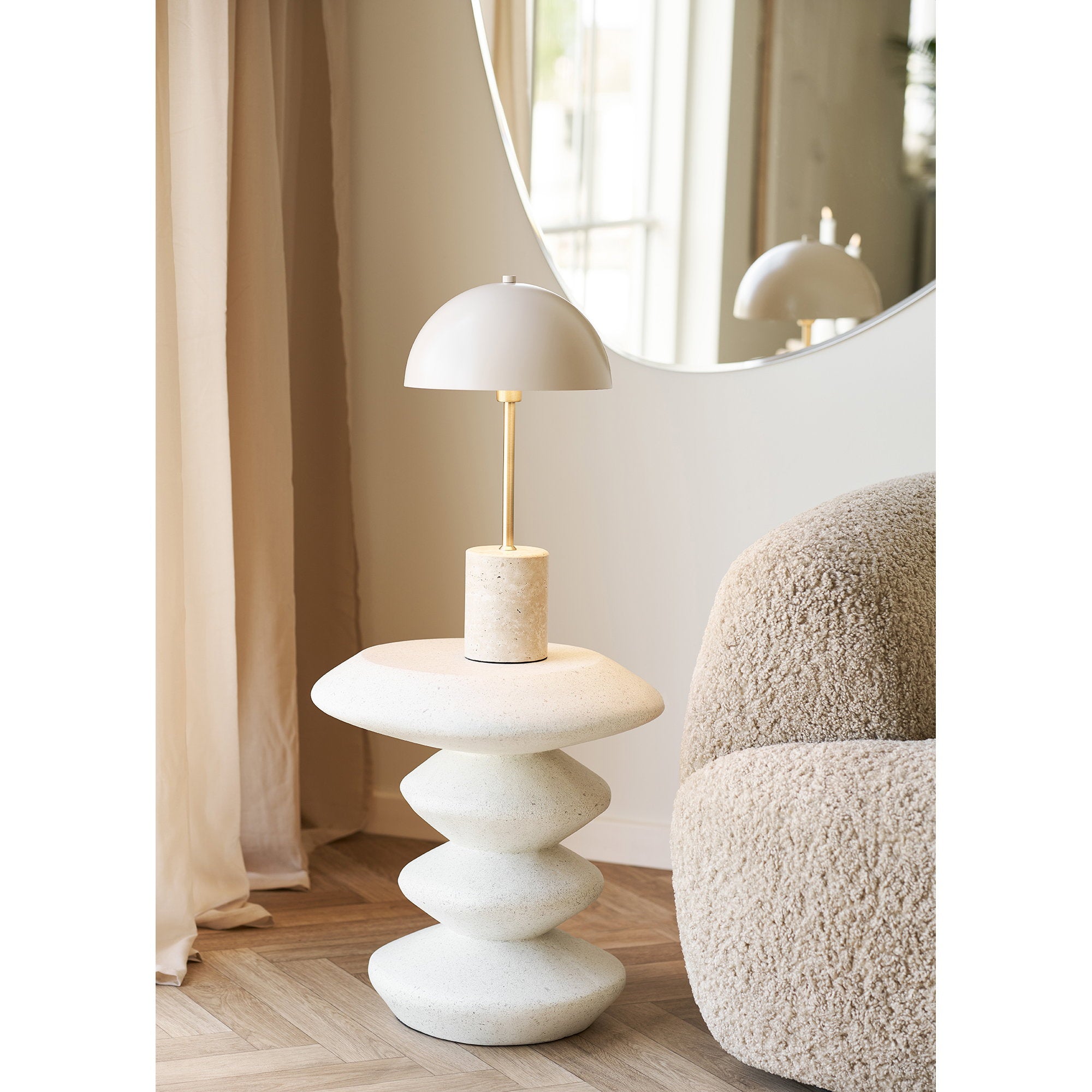 Blackburn Side Table - Beistelltisch, Faserzement, weiß 43x39x45 cm