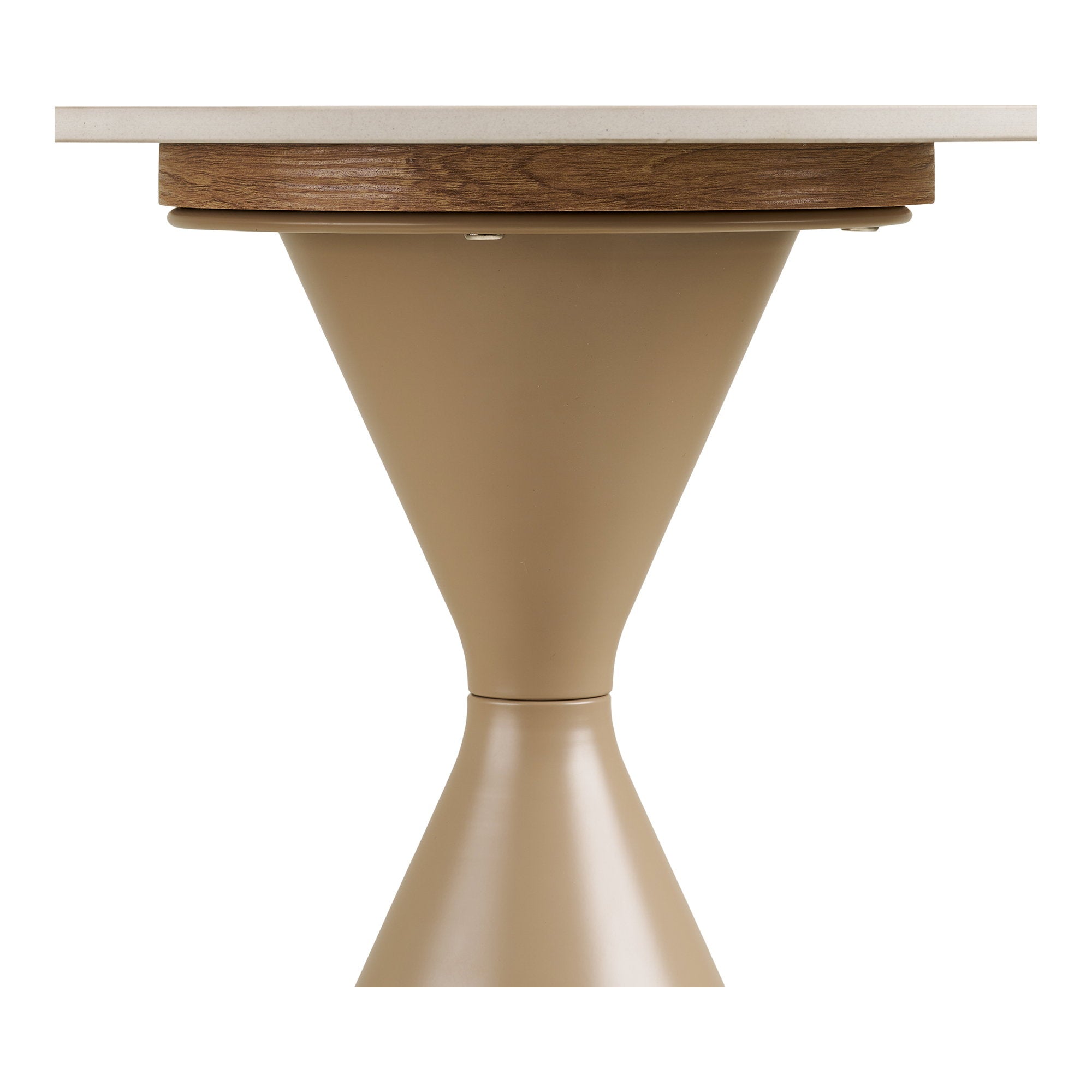 Annecy Side Table - Side table, ceramic table top/steel, travertine/sand ø50x56 cm