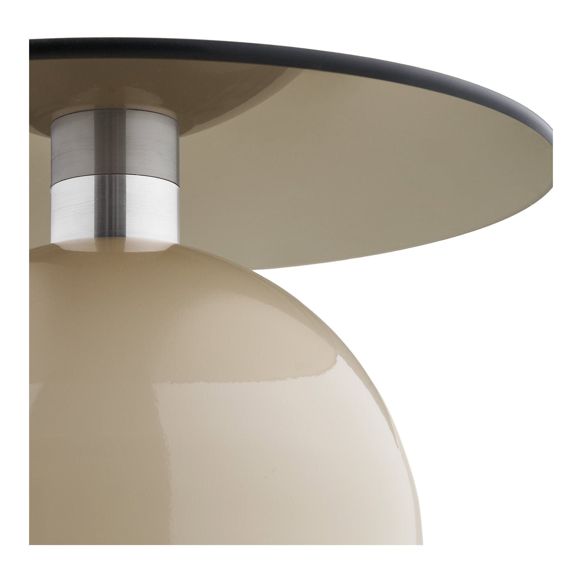 Beistelltisch Ravello - Beistelltisch, gehärtetes Glas/Metall, Grau/Beige, ø40x52 cm