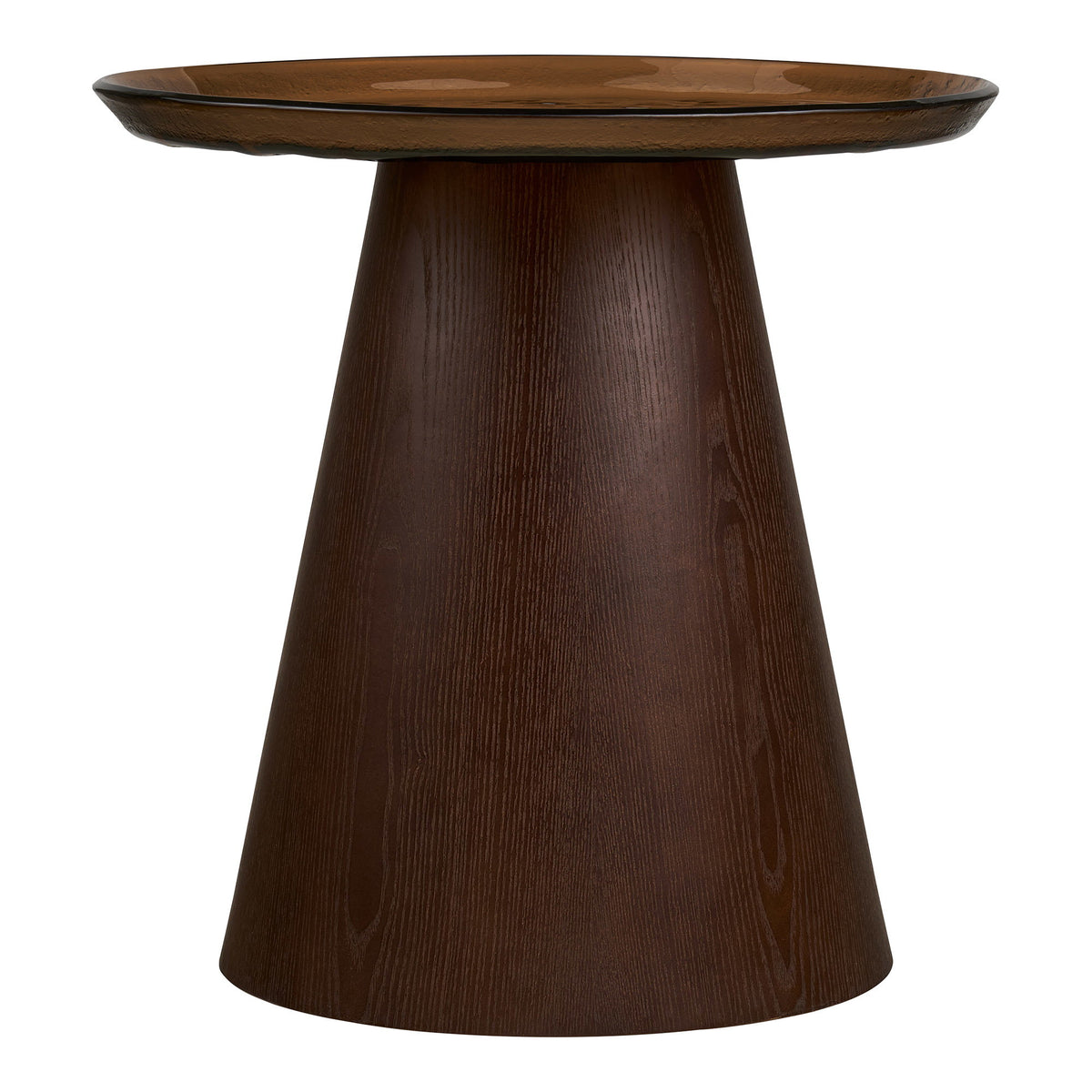 Orvieto Beistelltisch – Beistelltisch, Eschenfurnier/Glas, braun ø50x48 cm