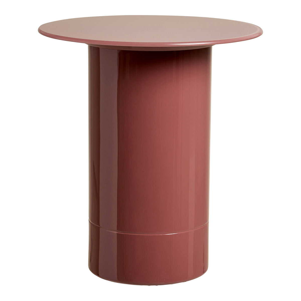 Bijzettafel Florens – MDF en glas, warm roze, ø45x51 cm