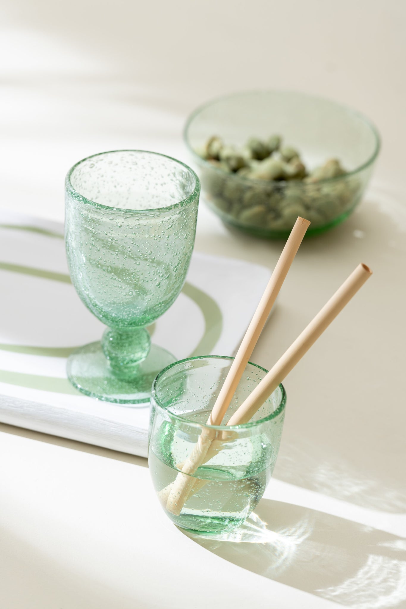 Wine Glass Lisboa Glass Water Green