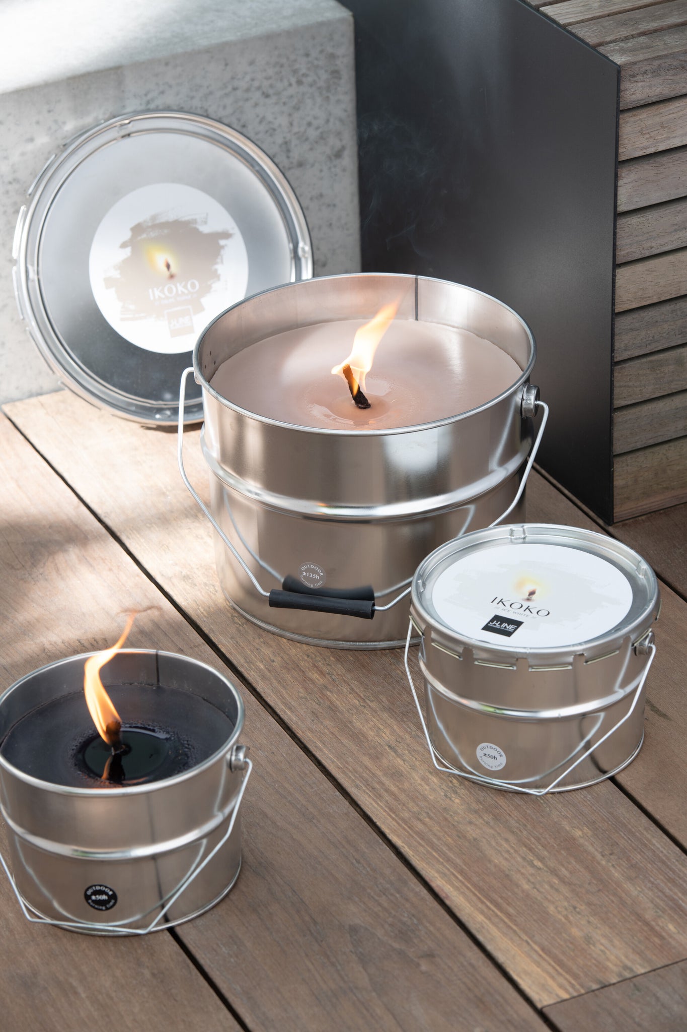 Outdoors Candle Paint Ikoko Pot Metal/Wax Black Small 50H