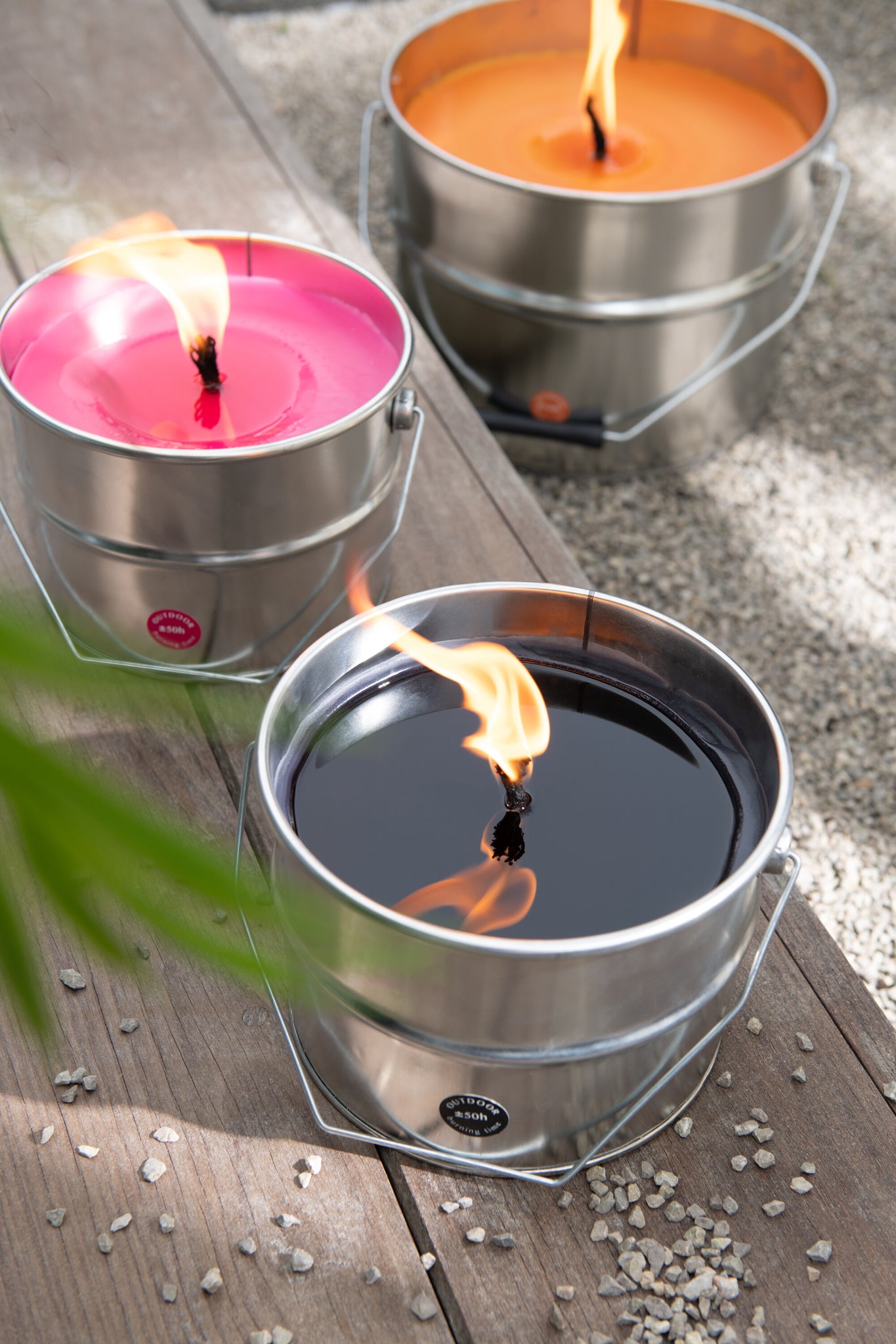 Outdoors Candle Paint Ikoko Pot Metal/Wax Orange Large 135H