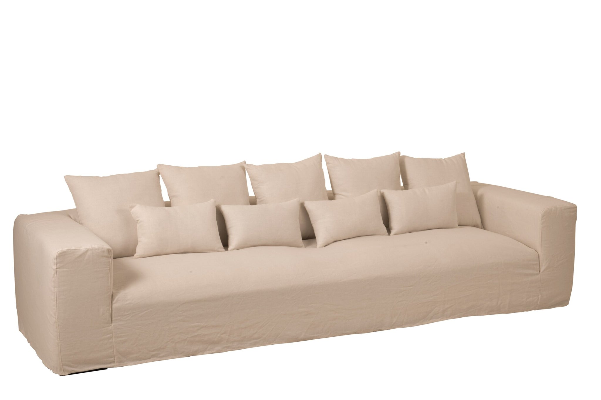 Abdeckung für Sitz+9 Kissen Monaco Leinen XL Natur