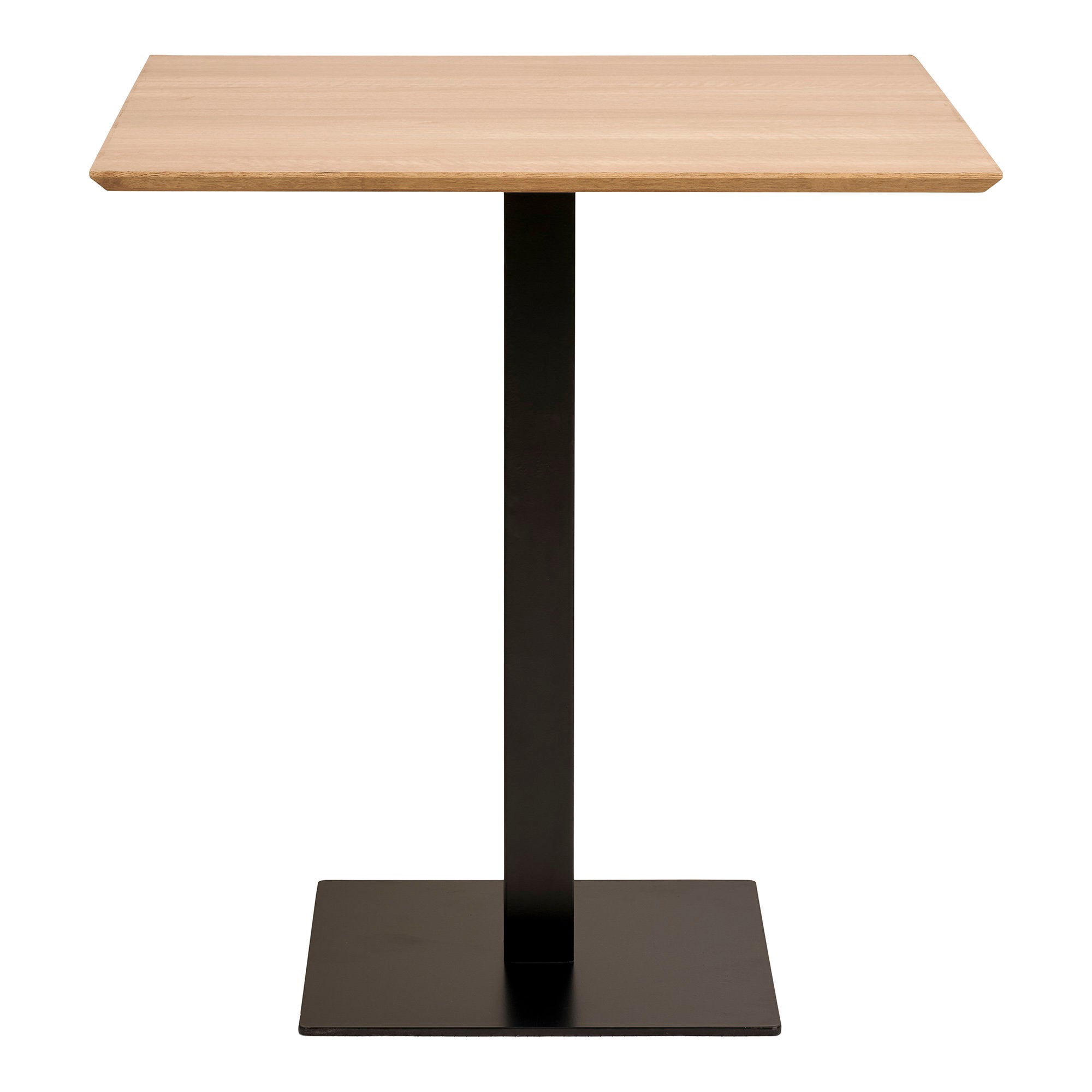 Fano Cafe Table - Cafe table, melamine, natural, black metal base 70x70x75 cm