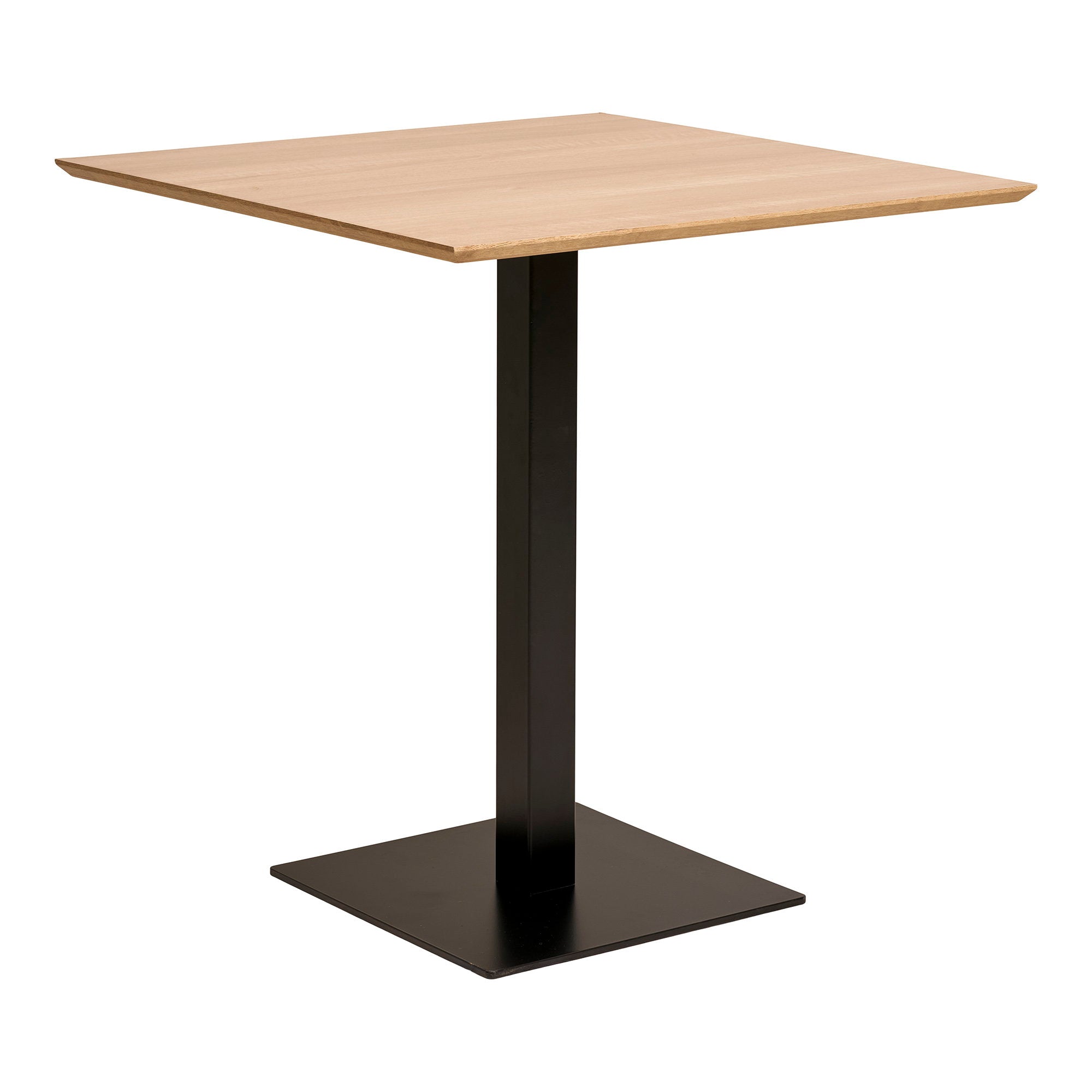 Fano Cafe Table - Cafe table, melamine, natural, black metal base 70x70x75 cm