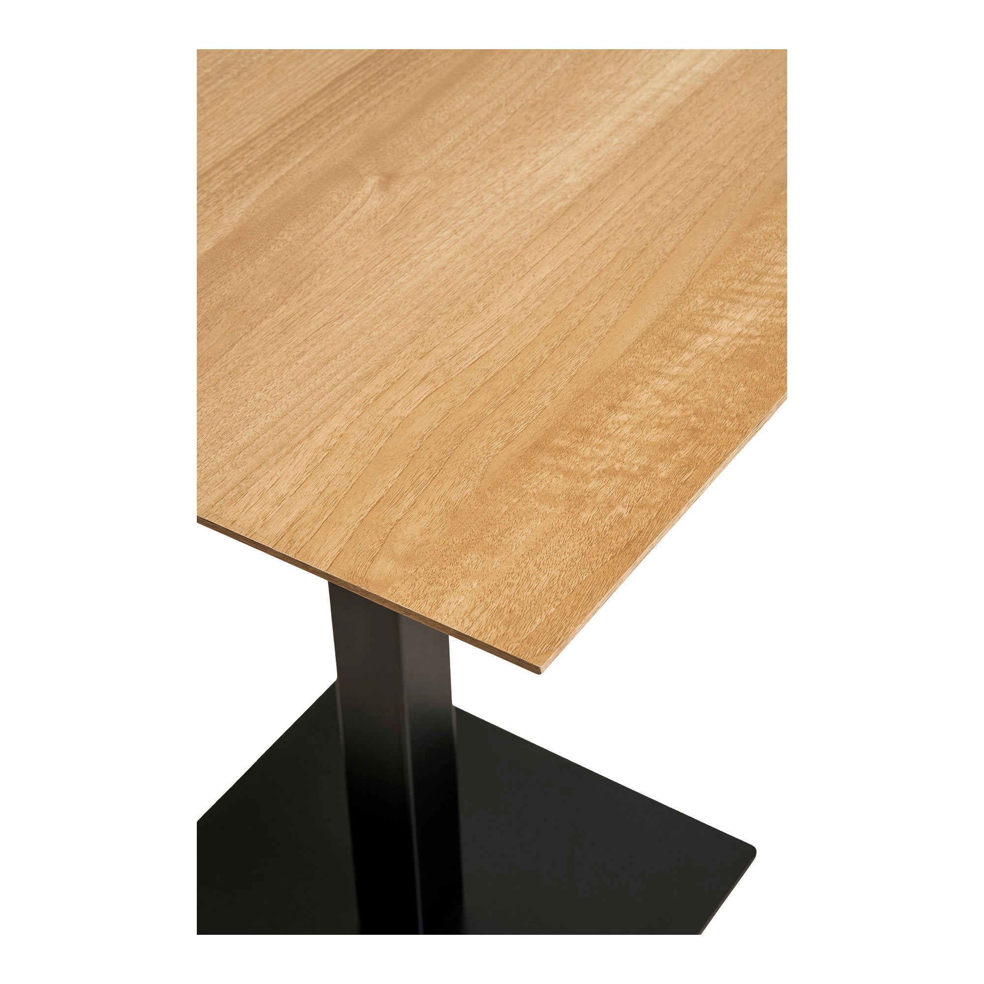 Fano Cafe Table - Cafe table, melamine, natural, black metal base 70x70x75 cm