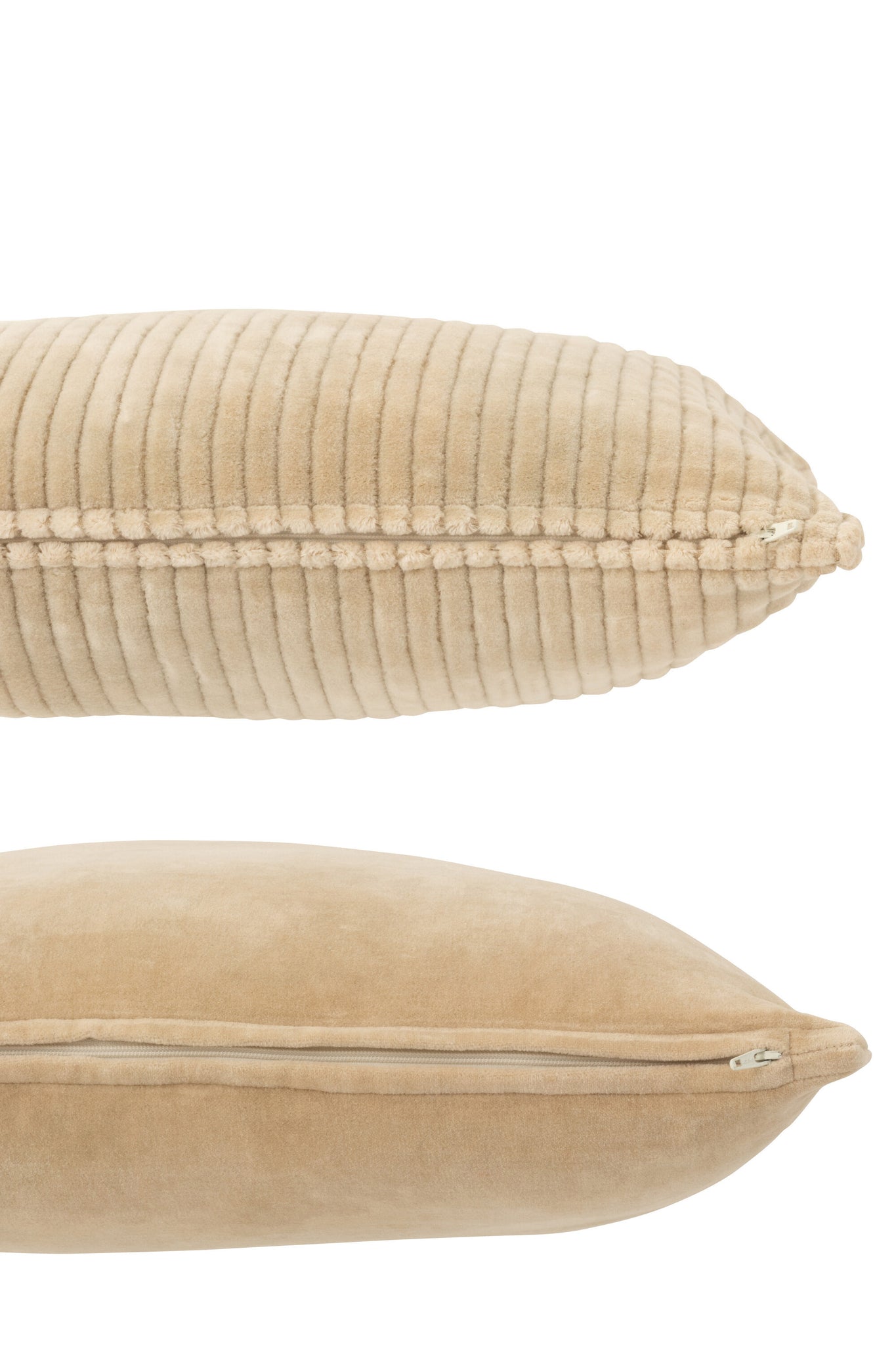 Cushion Velvet Square Cotton Beige Assortment Of 2