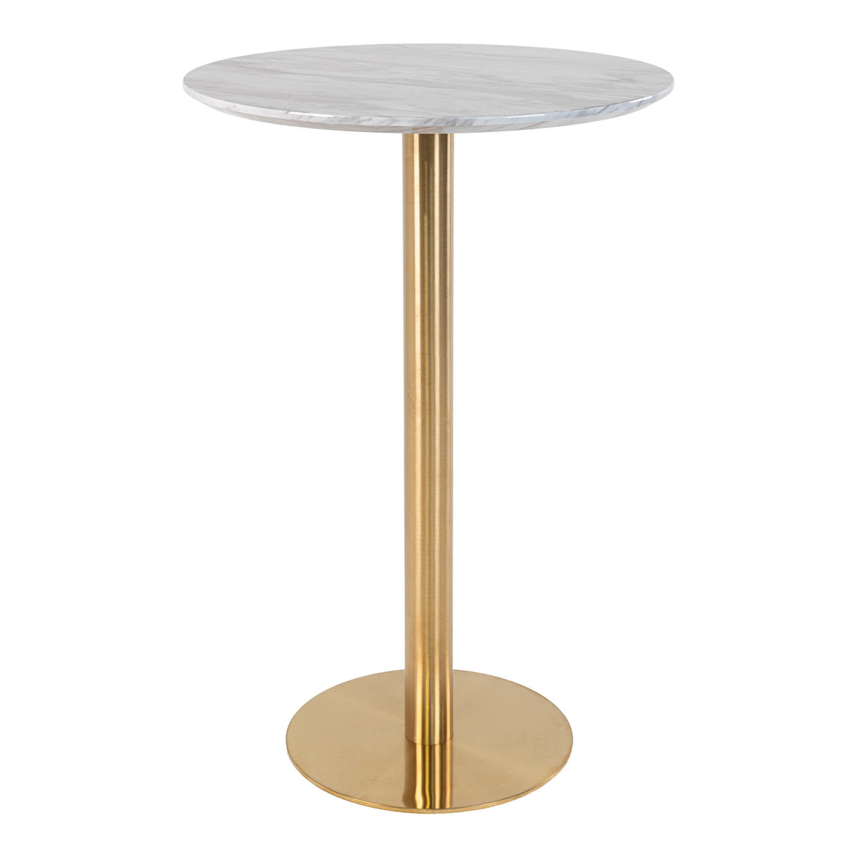 Bolzano Bartisch - Bartisch, Platte Marmor-Optik, Gestell Messing-Optik ø70x105 cm