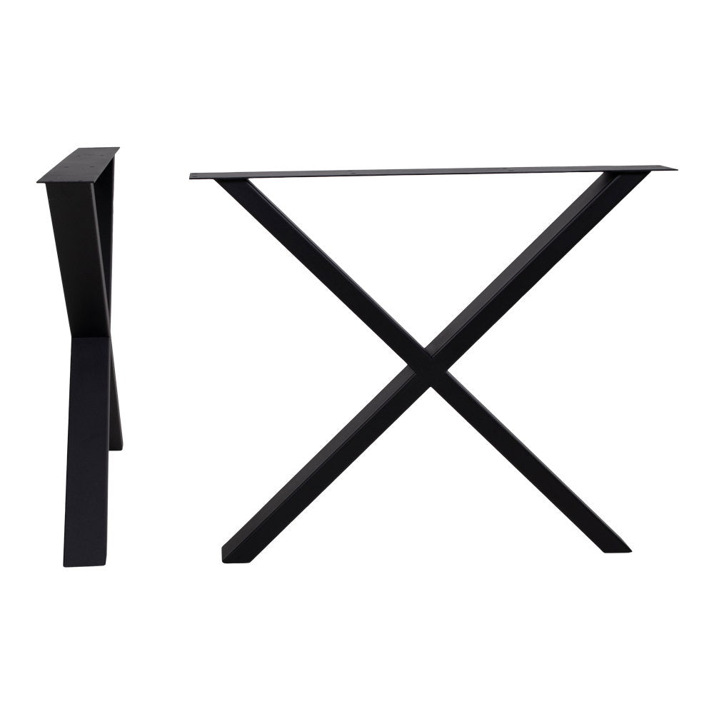 Nimes Tischbeine - Tischbeine, schwarz pulverbeschichtet, Design X 8x86x70,8 cm