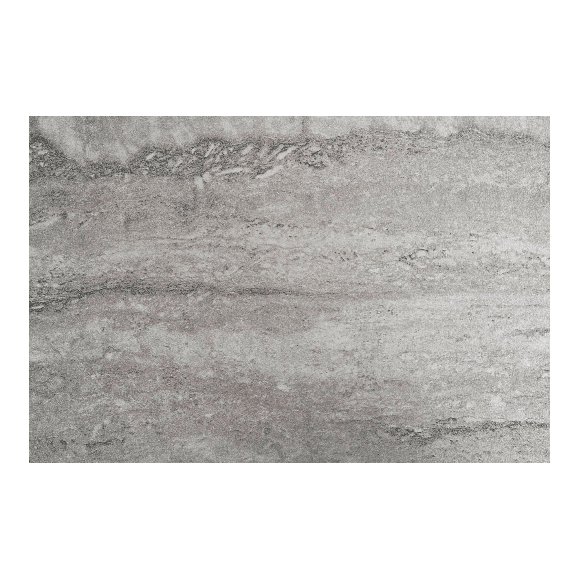 Vita Console Table - Console table, 1 shelf, travertine look, black frame 110x26x80 cm