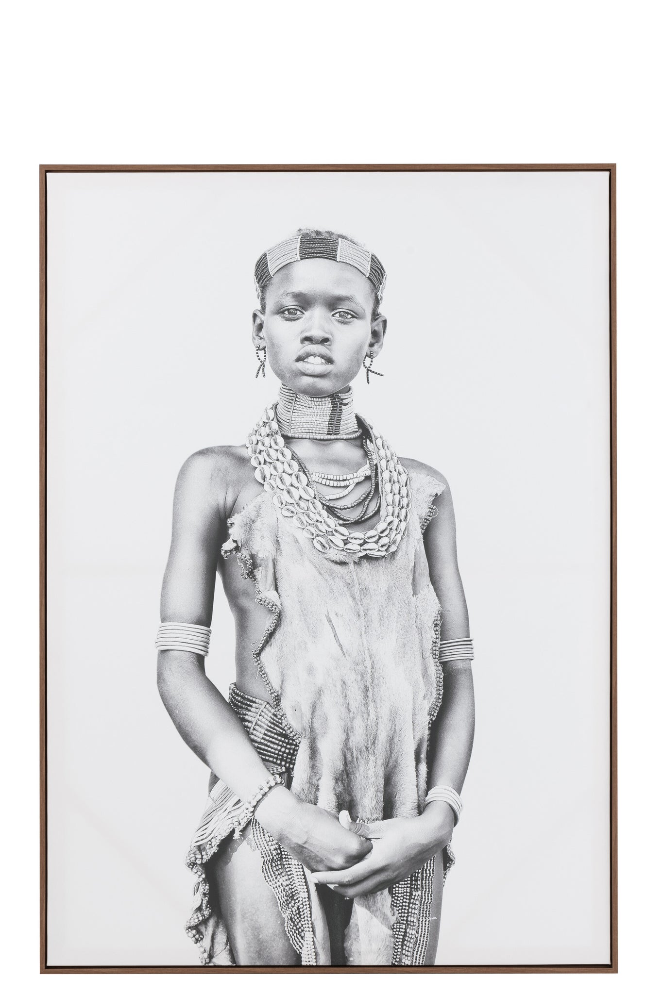 Wall Deco Boy Canvas/Wood Beige