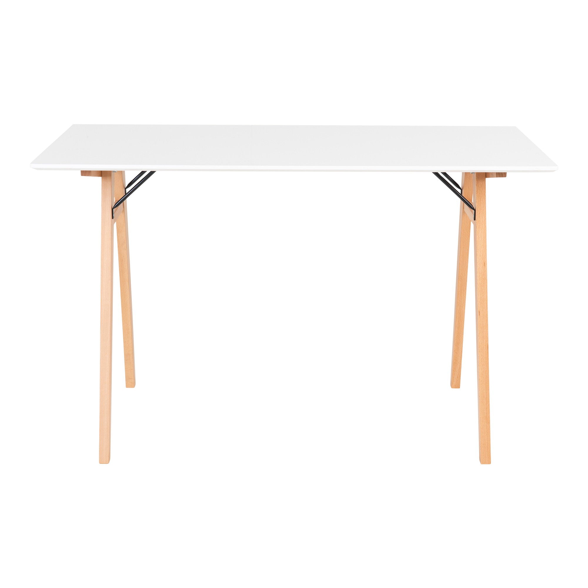 Vojens Desk - Desk, white and natural 120x60x75 cm
