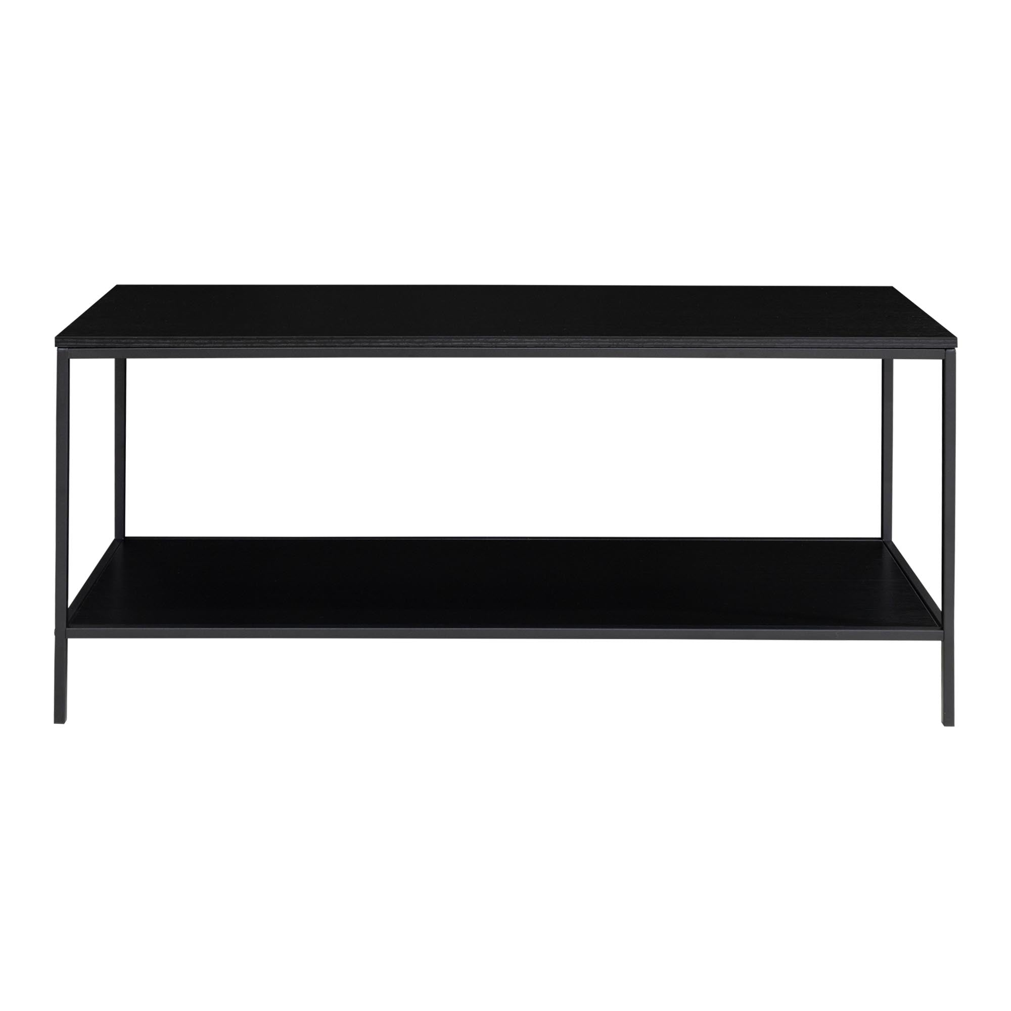 Vita TV-Ständer - TV-Möbel, 2 Ablagen, schwarz, schwarzer Rahmen 100x36x45 cm