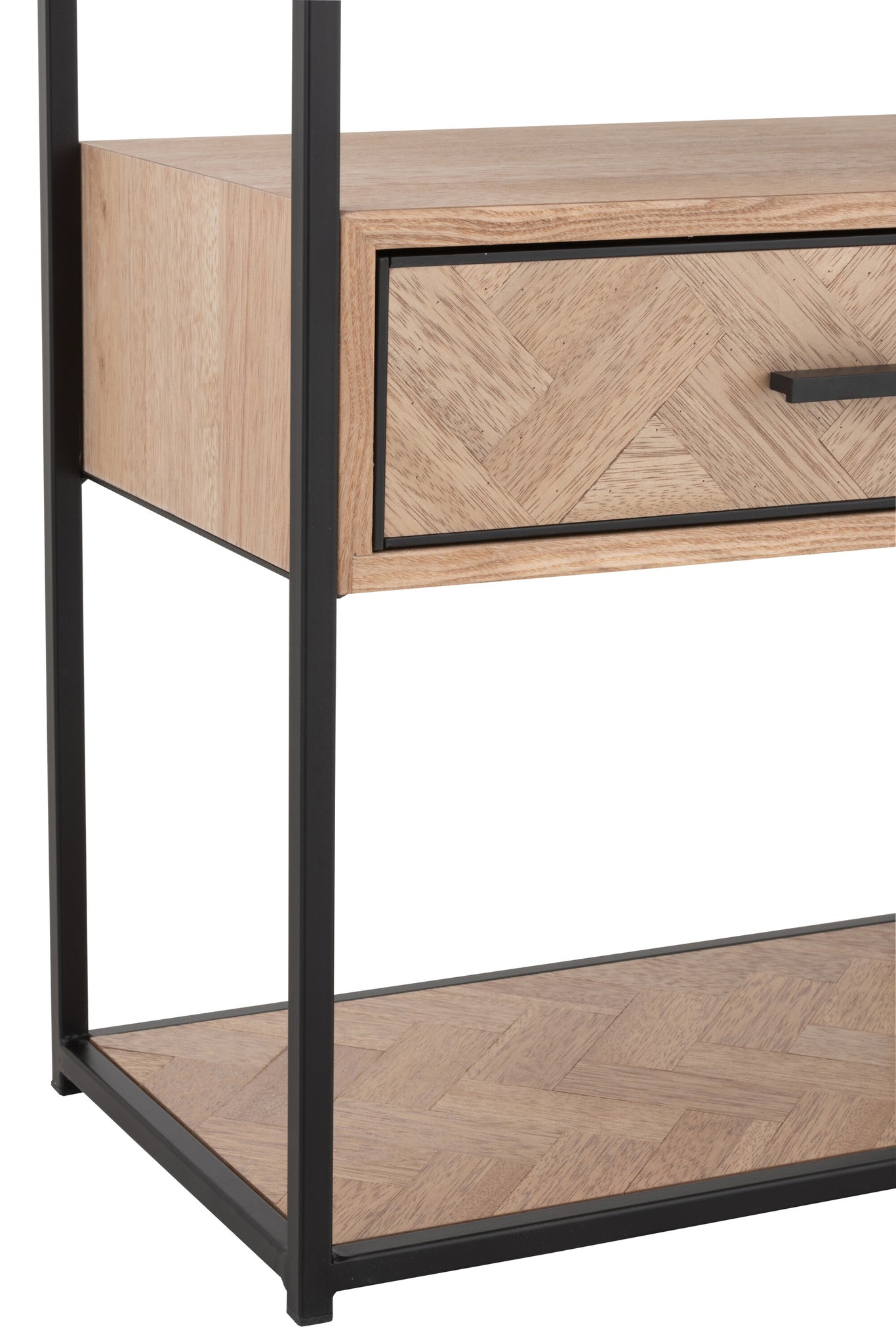Sidetable Zigzag 1 Drawer Wood/Metal Natural/Black