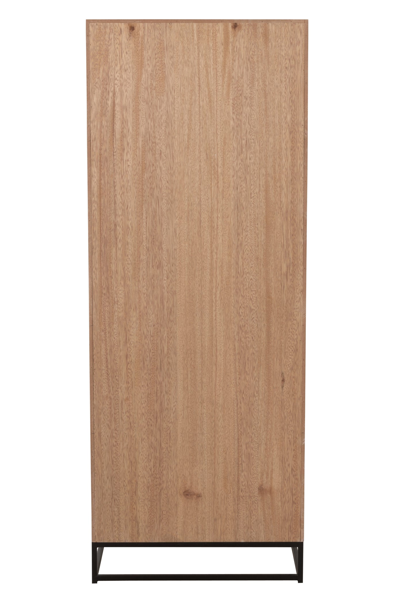 Cupboard High 3 Drawers Zigzag Wood/Metal Natural/Black