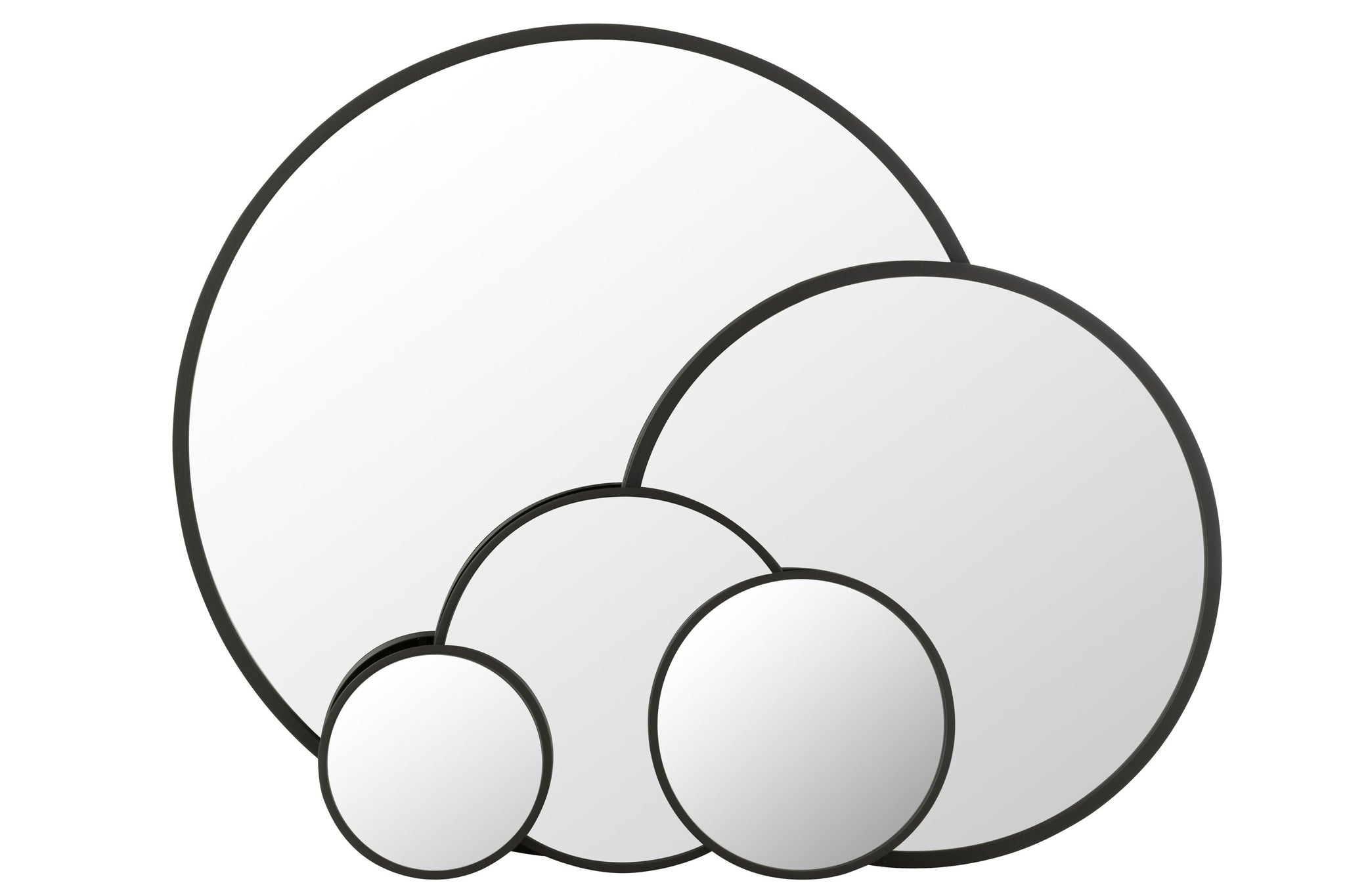 Mirror Round Matt Black Extra Large